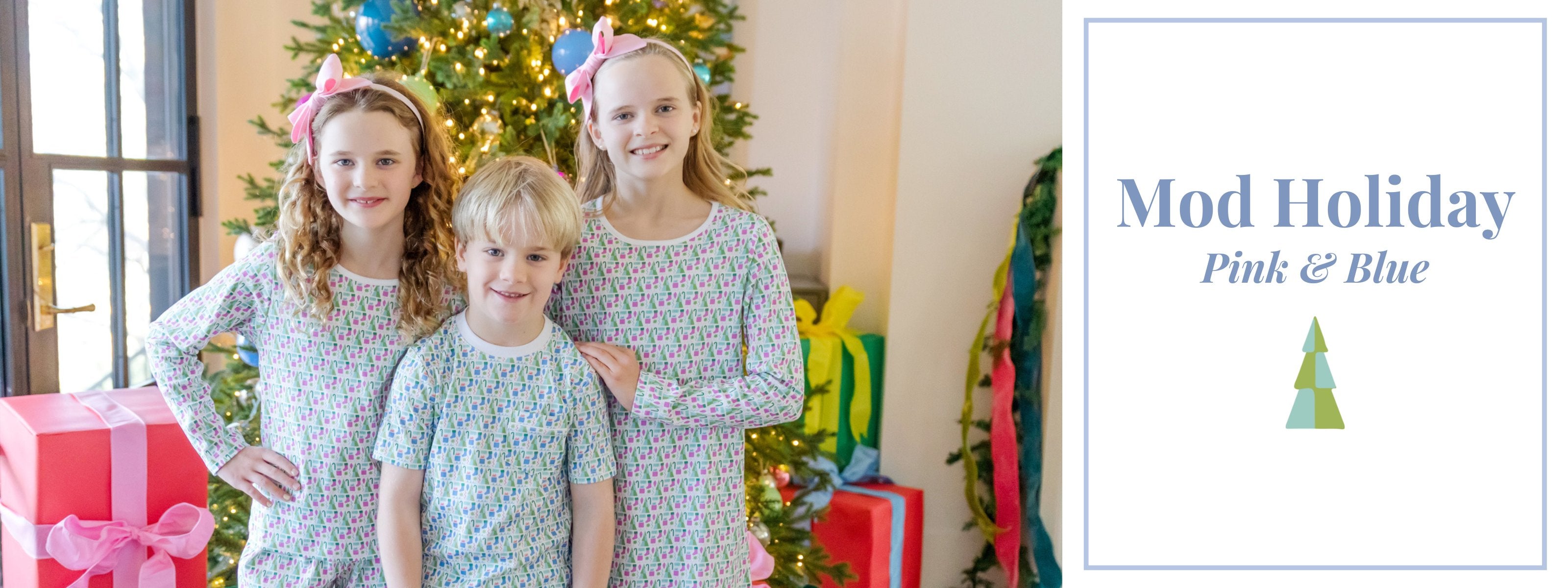 Mod Holiday Pink and Blue
