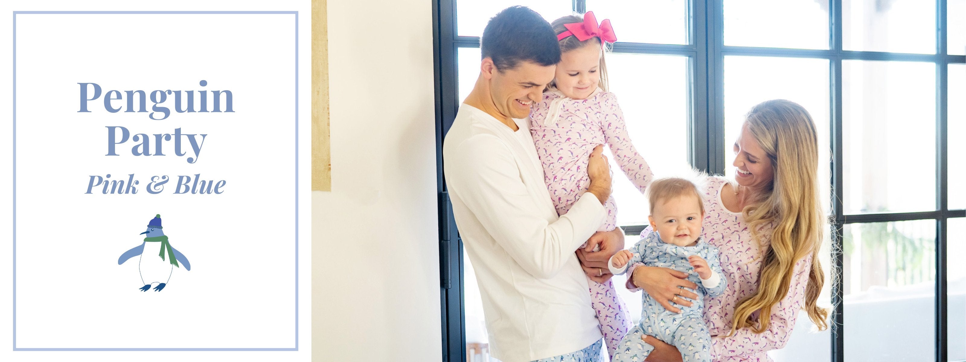 Penguin Party Pink and Blue