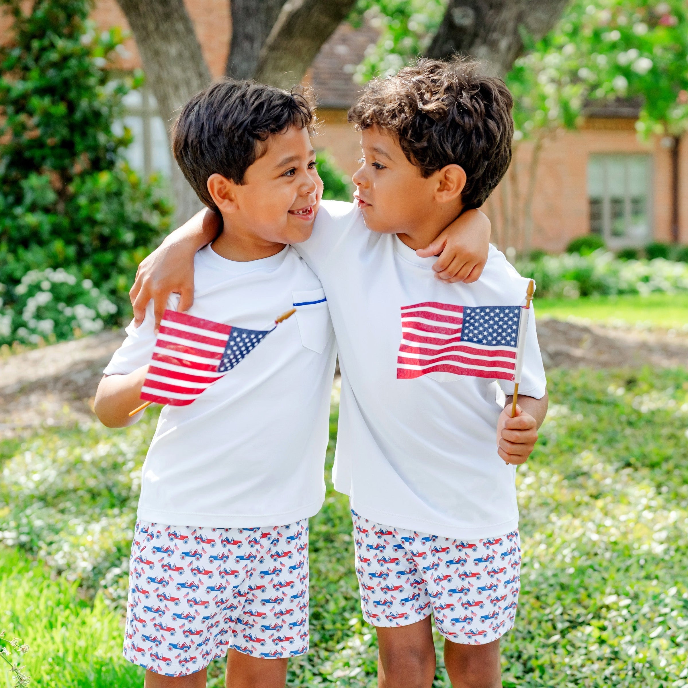Walker Boys' Short Set - Patriotic Jeeps