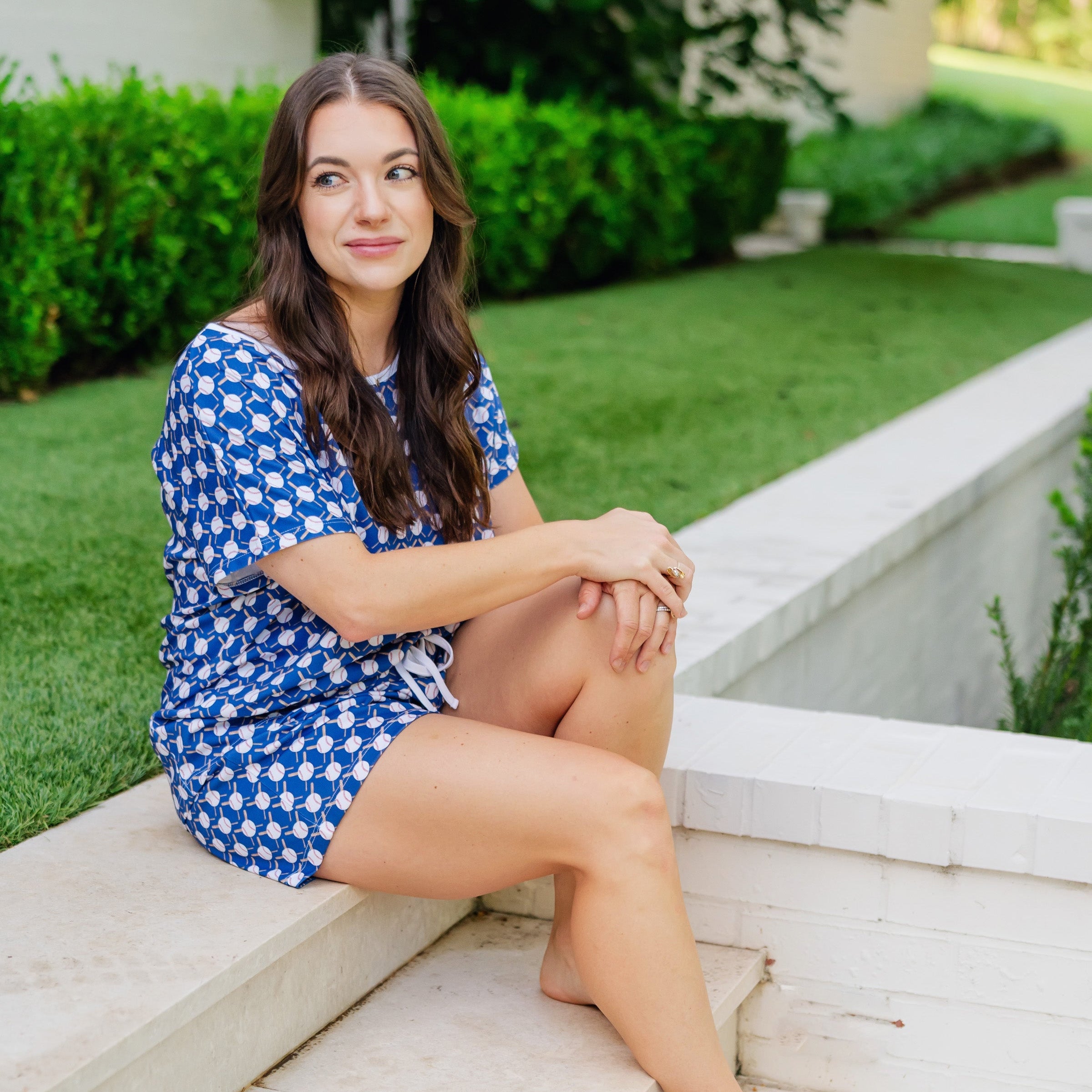 Riley Women's Pajama Short Set - Up at Bat Baseball