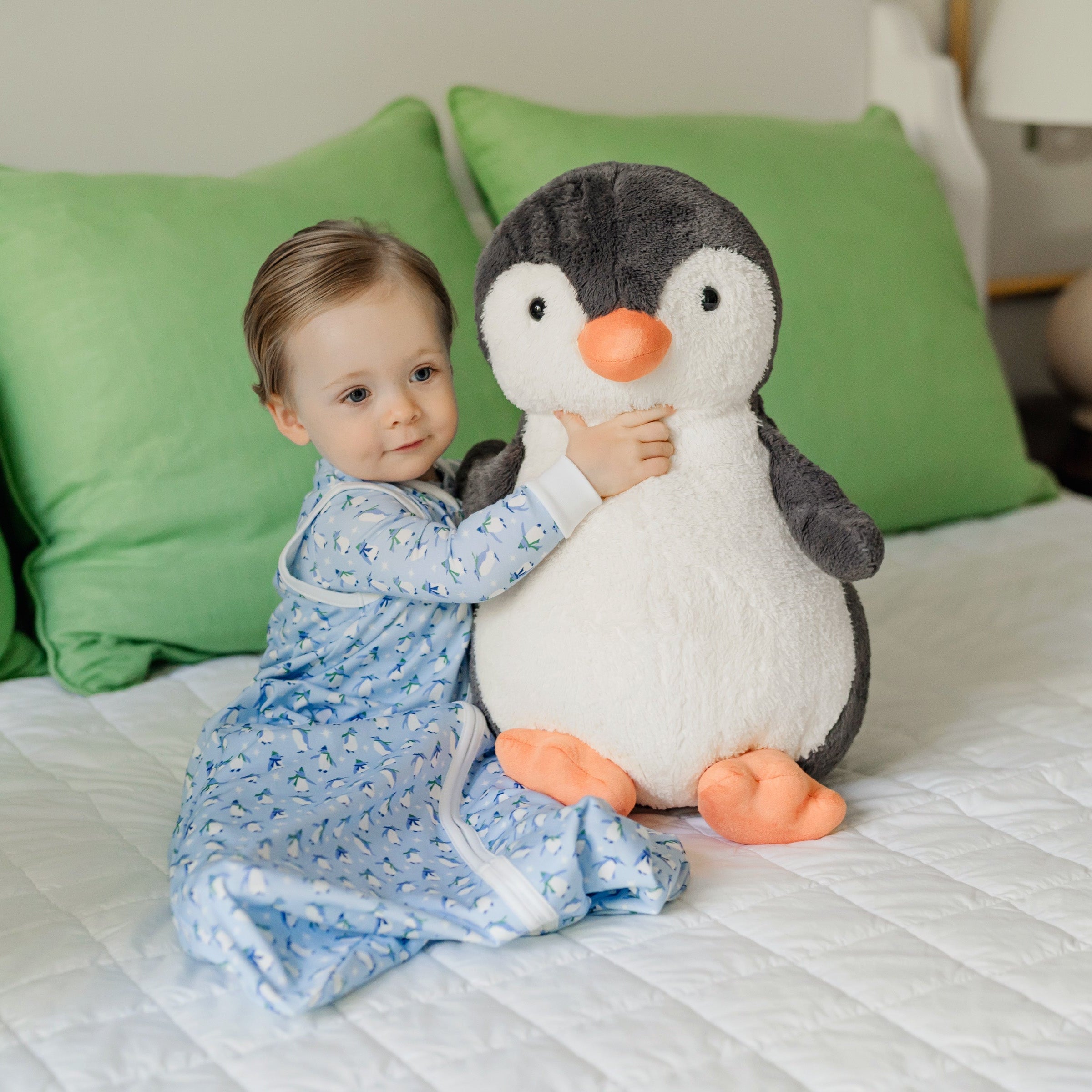 Wearable Boys' Blanket - Penguin Party Blue