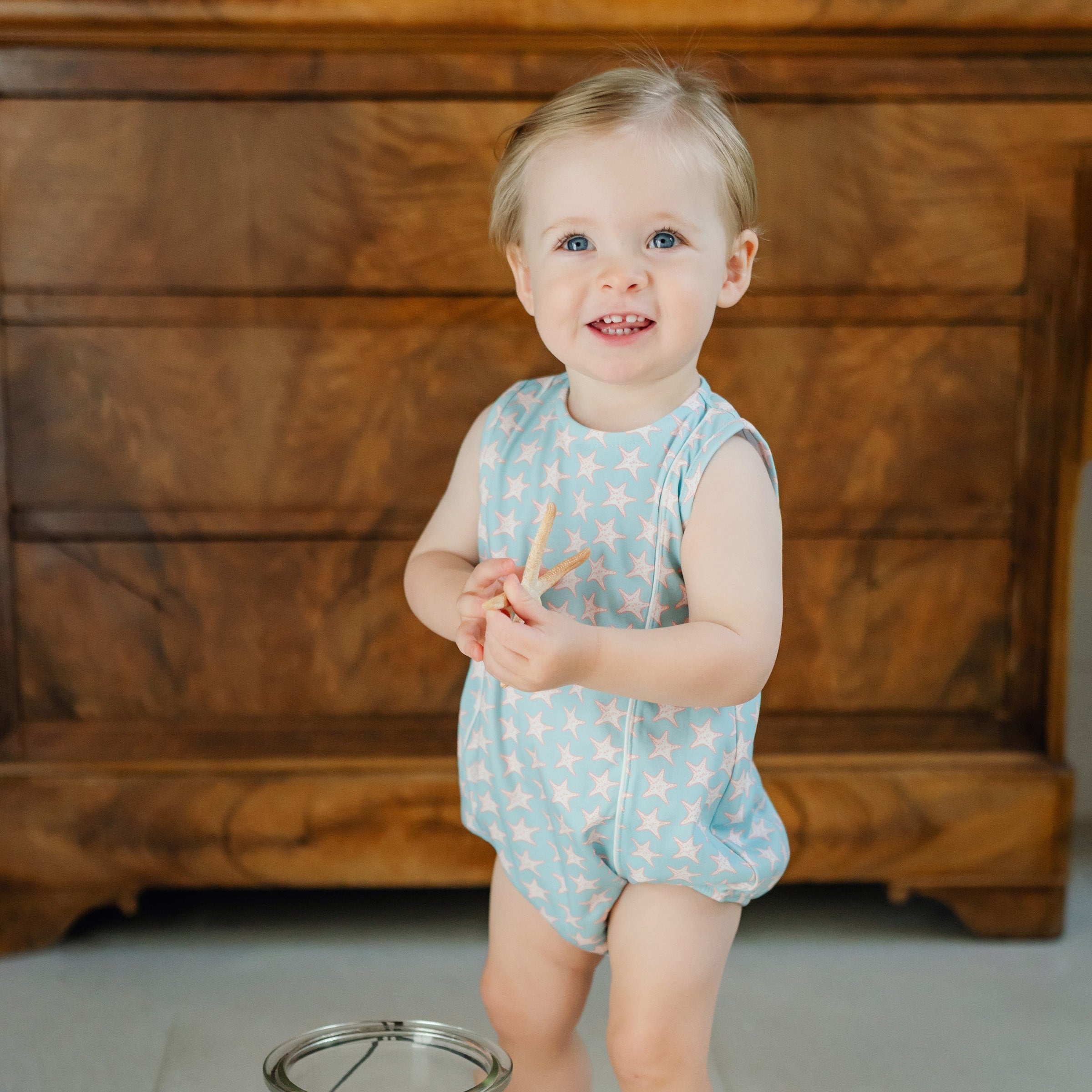 Reid Boys' Pima Cotton Bubble - Seaside Starfish