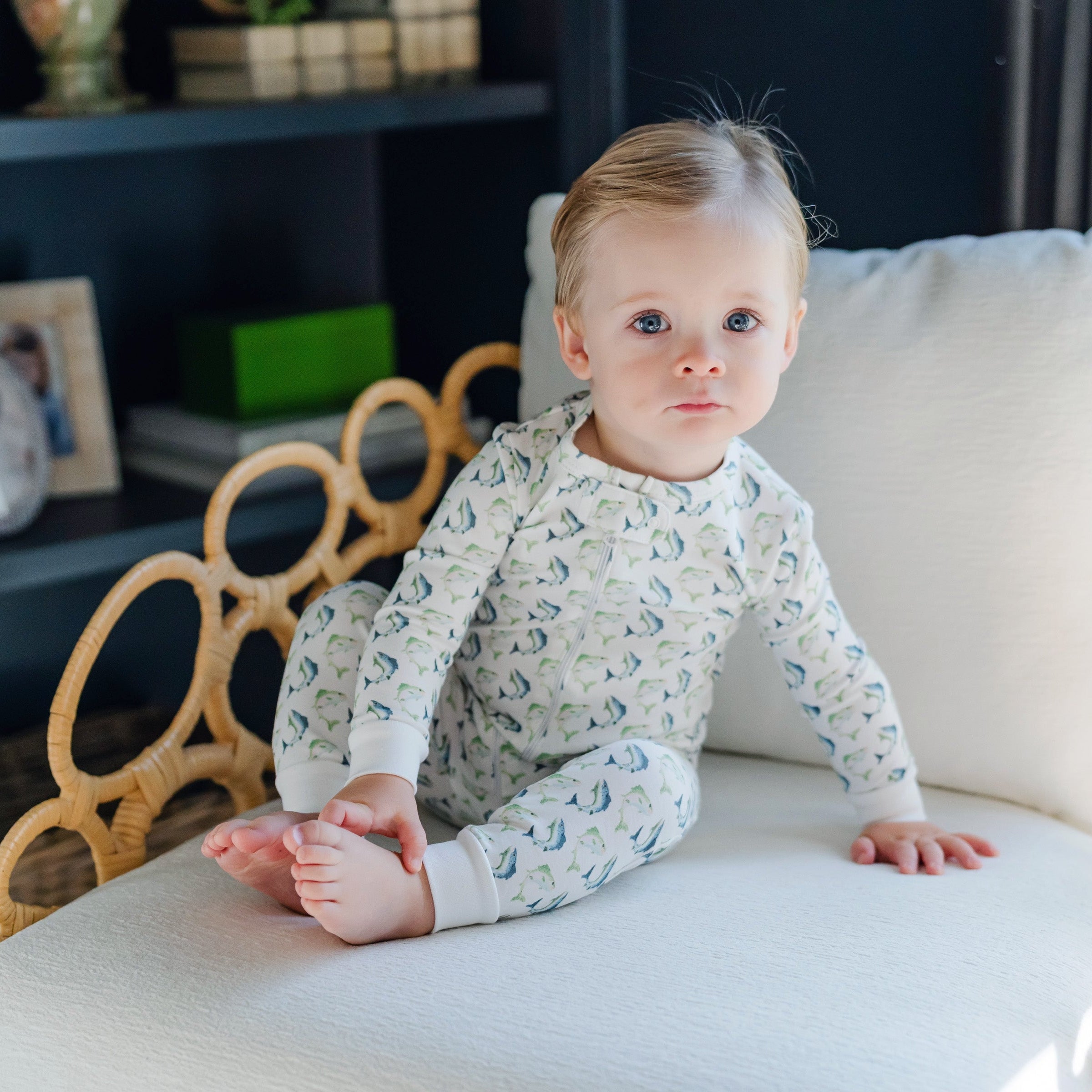 Parker Boys' Zipper Pajama - Jumping Trout