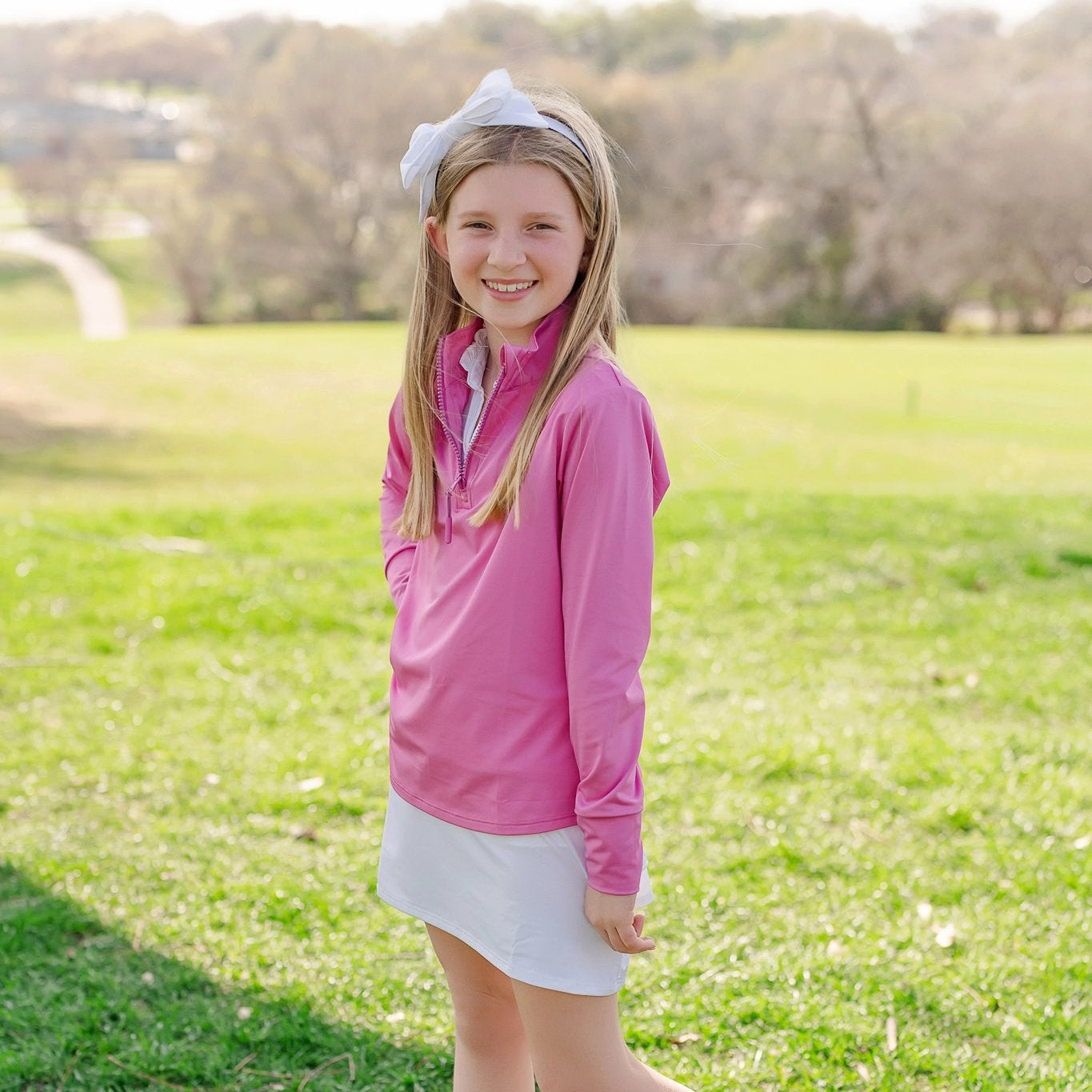 Blair Girls' Performance Pullover by LH Sport - Hot Pink