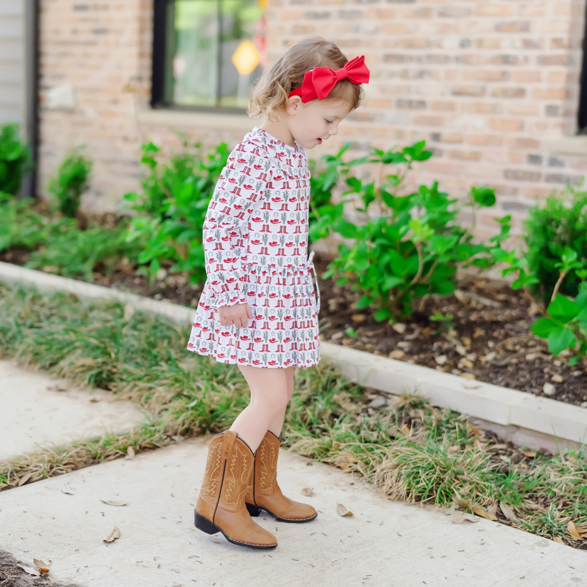 Ellery Girls' Dress - Cowboy Christmas