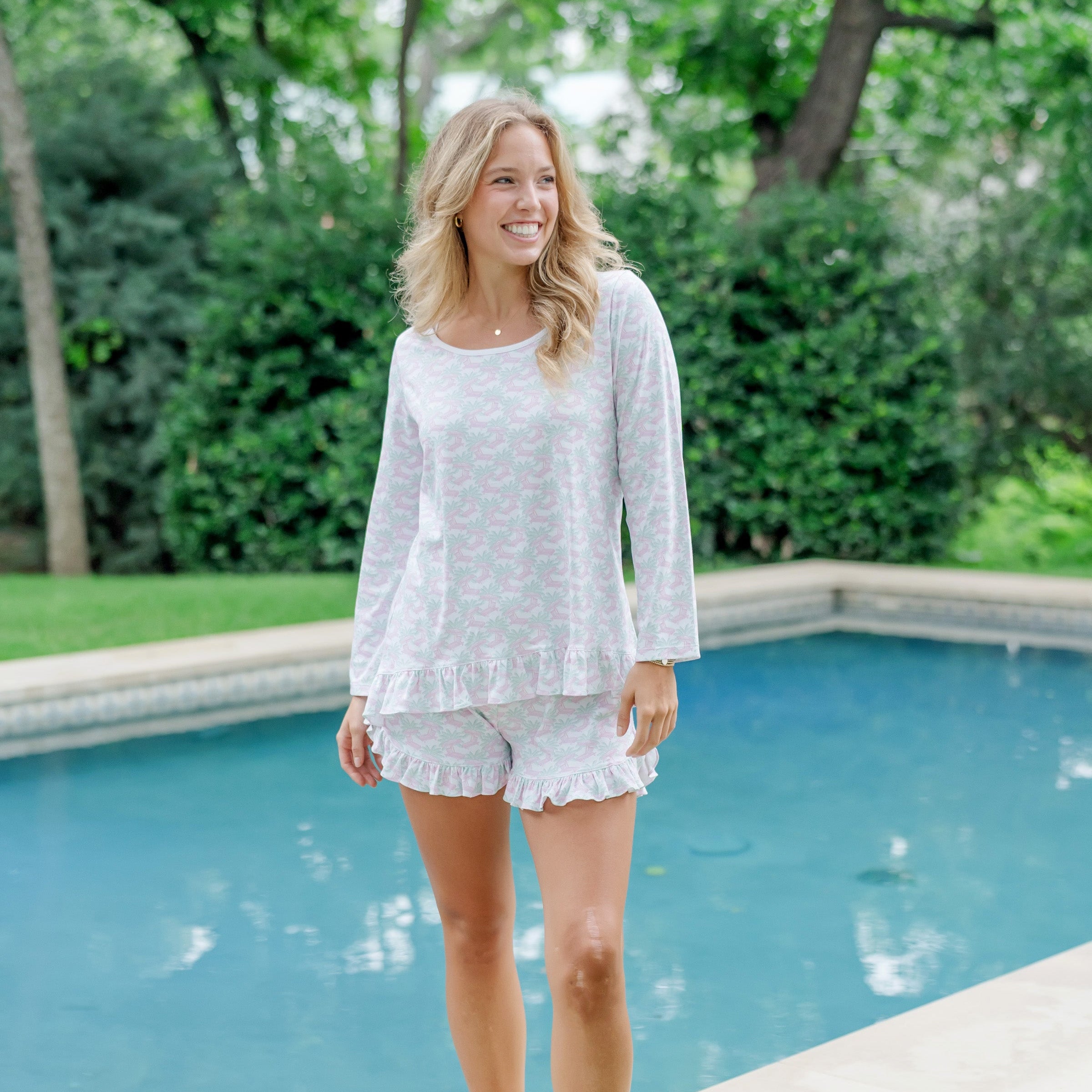 Kathryn Women's Pajama Short Set - Poolside Palms