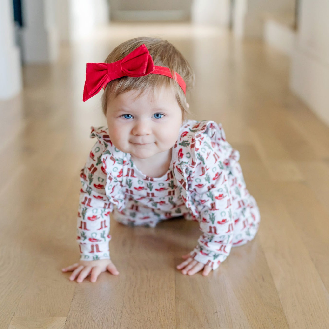 Evelyn Girls' Romper - Cowboy Christmas