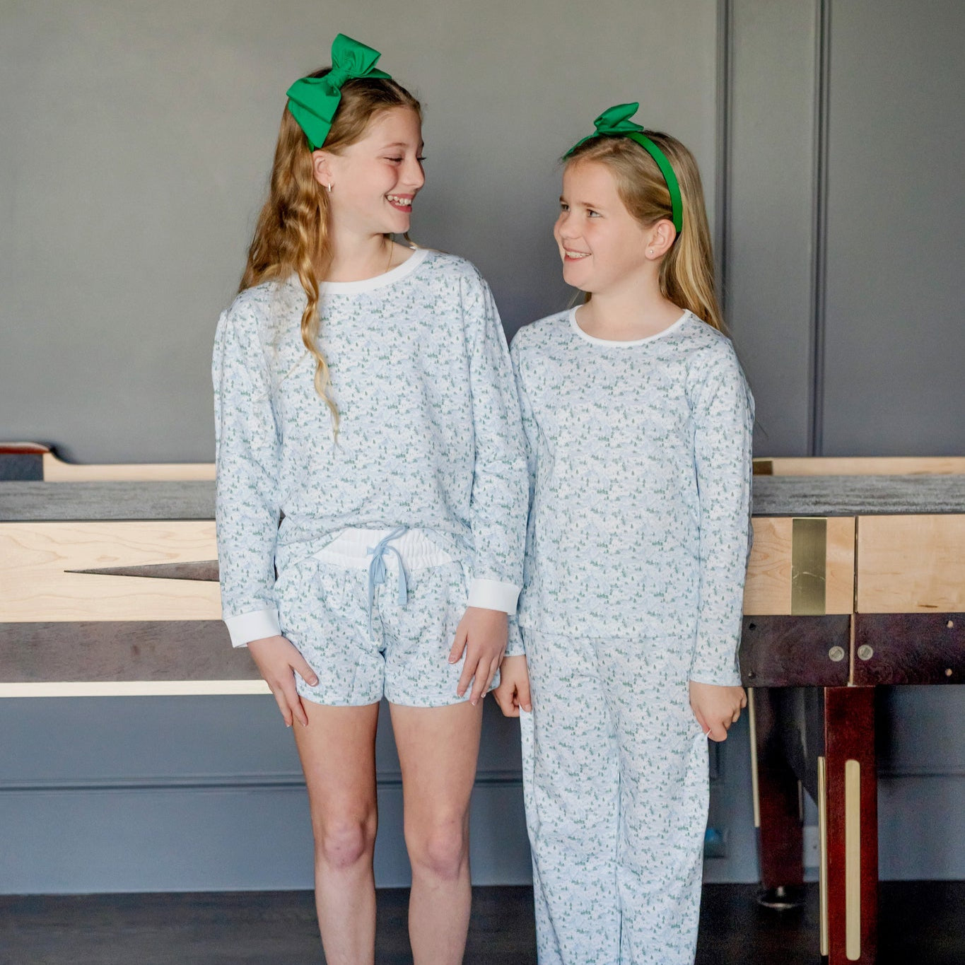 Stella Girls' Sweatshirt Short Set - Snow-Capped Mountains
