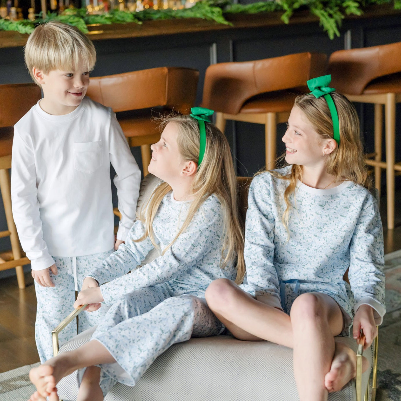 Stella Girls' Sweatshirt Short Set - Snow-Capped Mountains