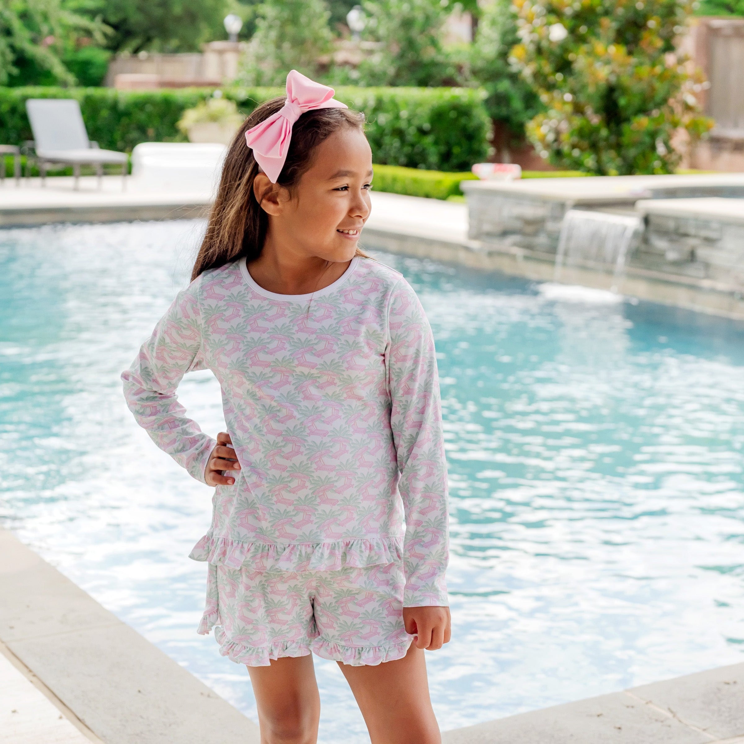 Rorie Girls' Short Set - Poolside Palms