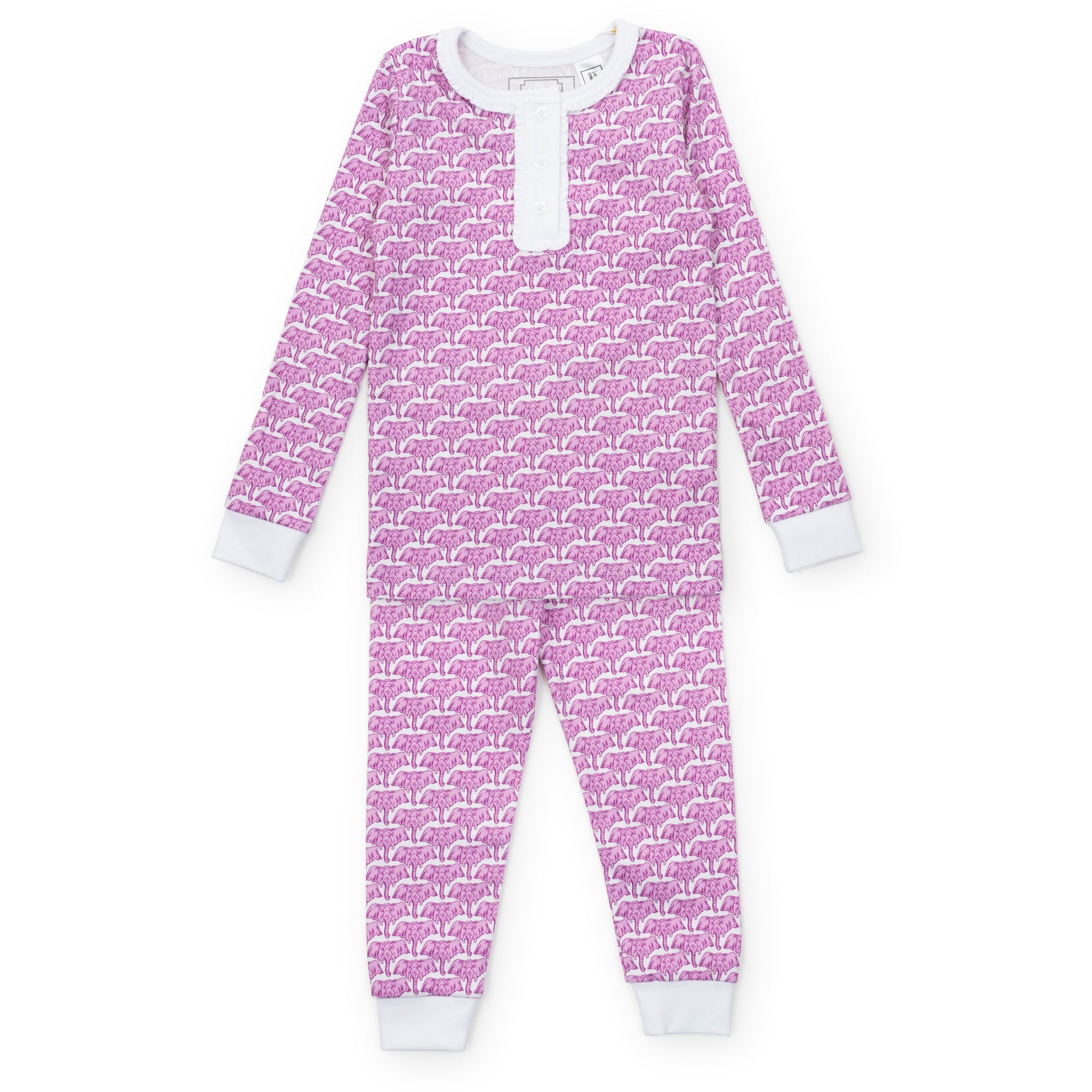 Alden Girls' Pajama Pant Set - African Elephants Pink