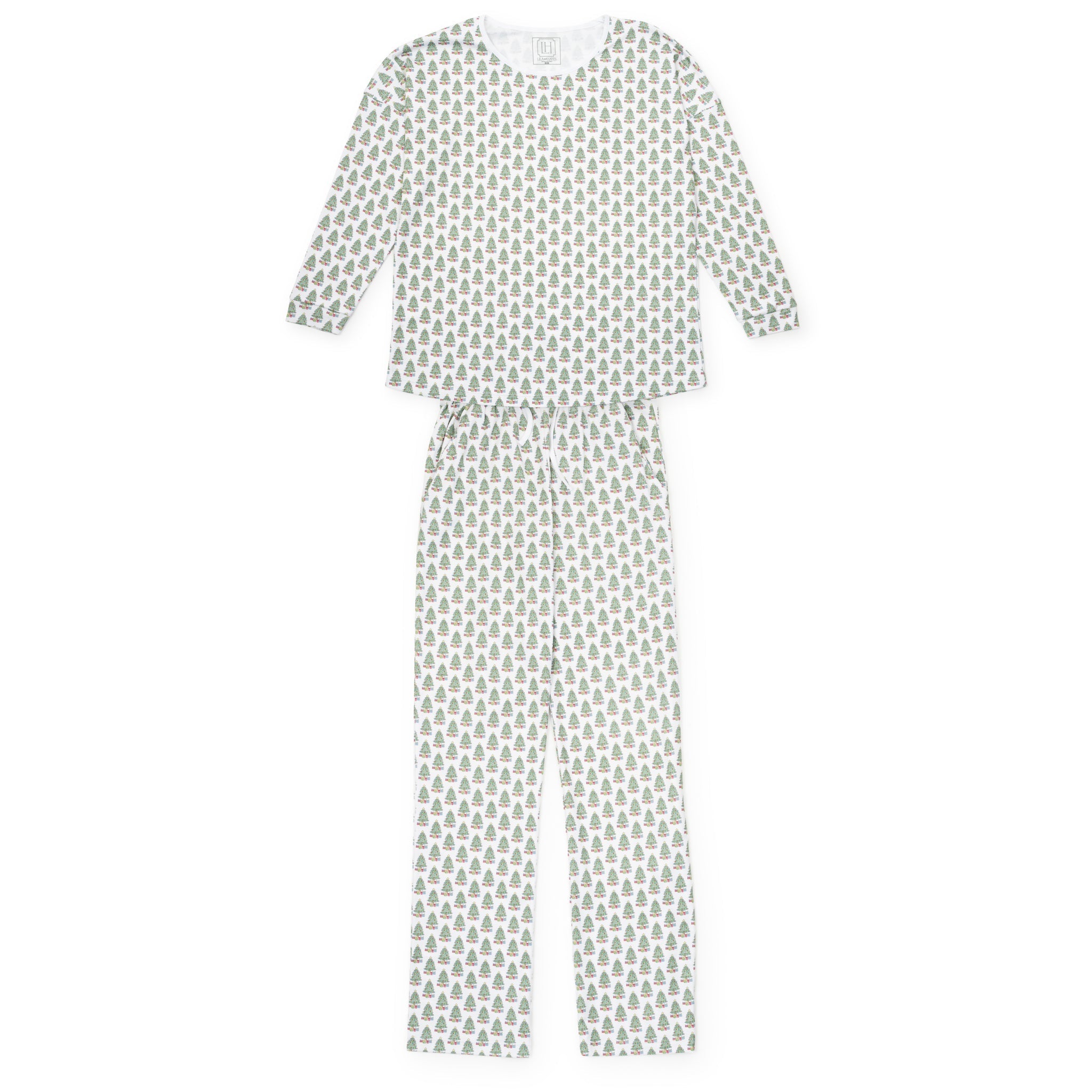 Audrey Women's Longsleeve Top Pant Set - Under the Christmas Tree