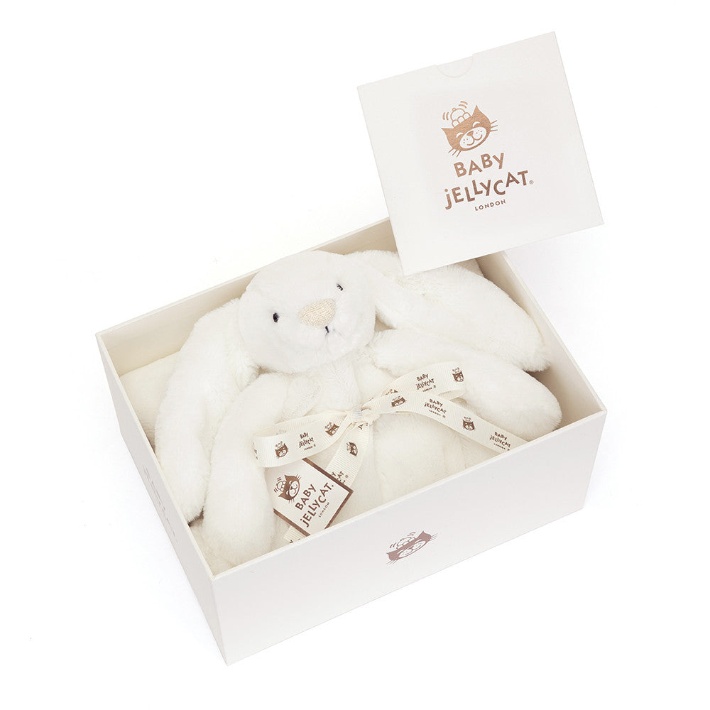 Bashful Luxe Bunny Luna White Blankie by Jellycat