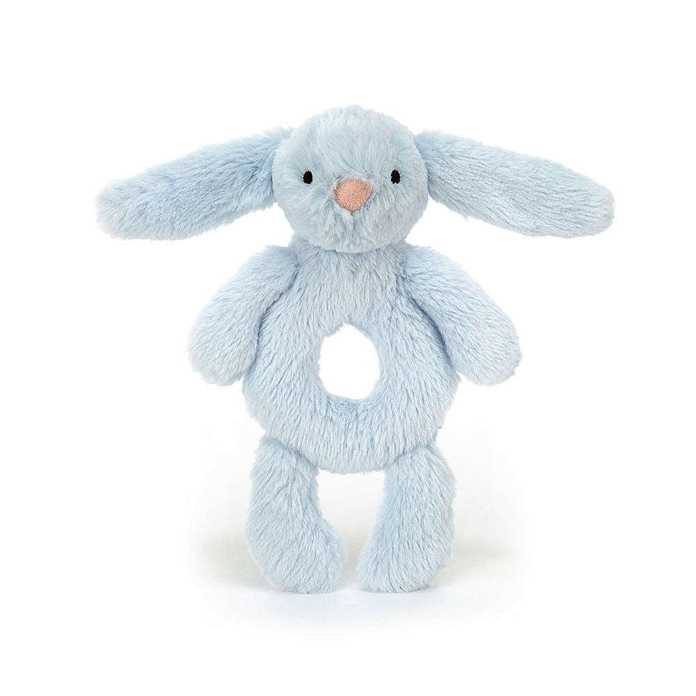 Bashful Blue Bunny Ring Rattle by Jellycat