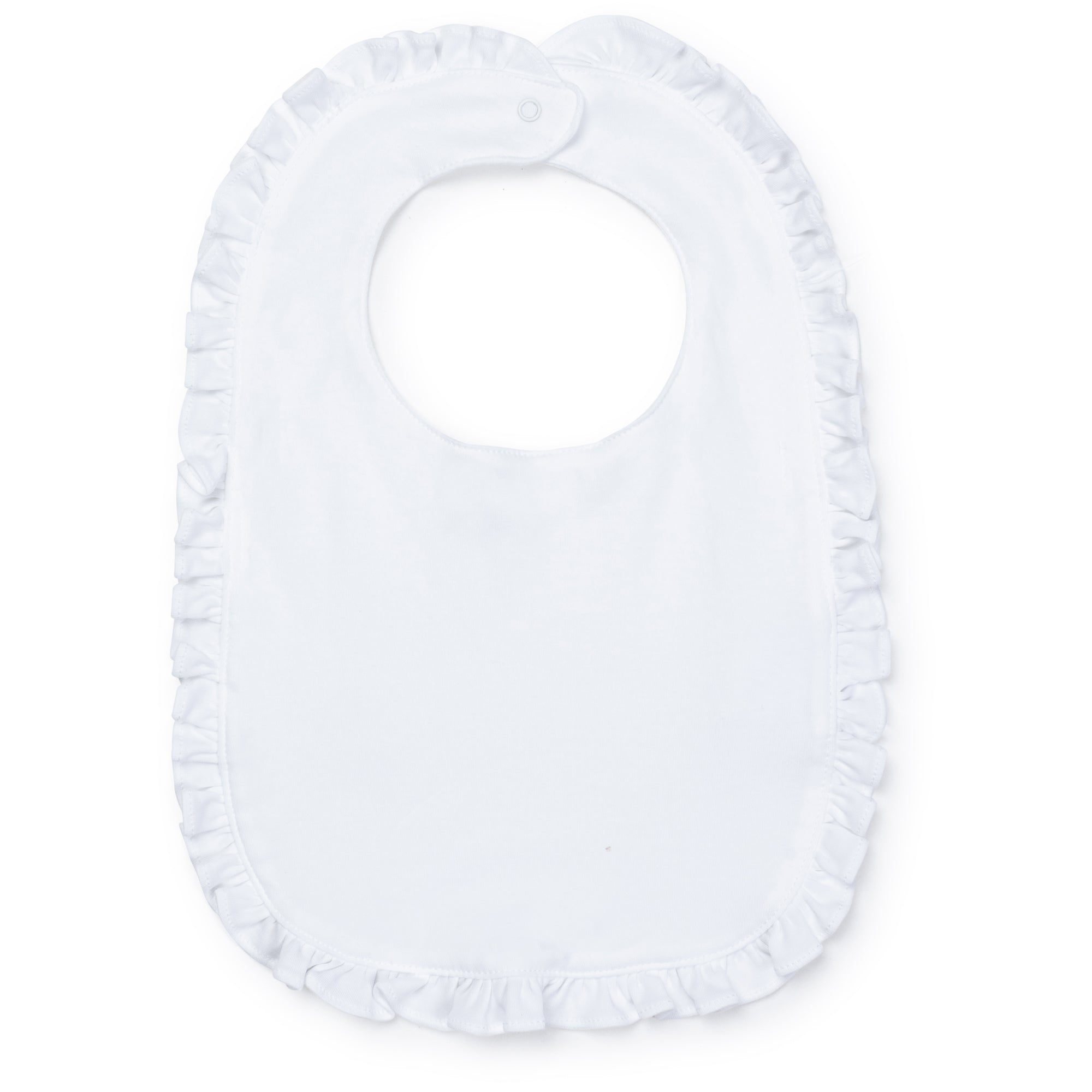 Ruffled Edge Pima Cotton Bib - White