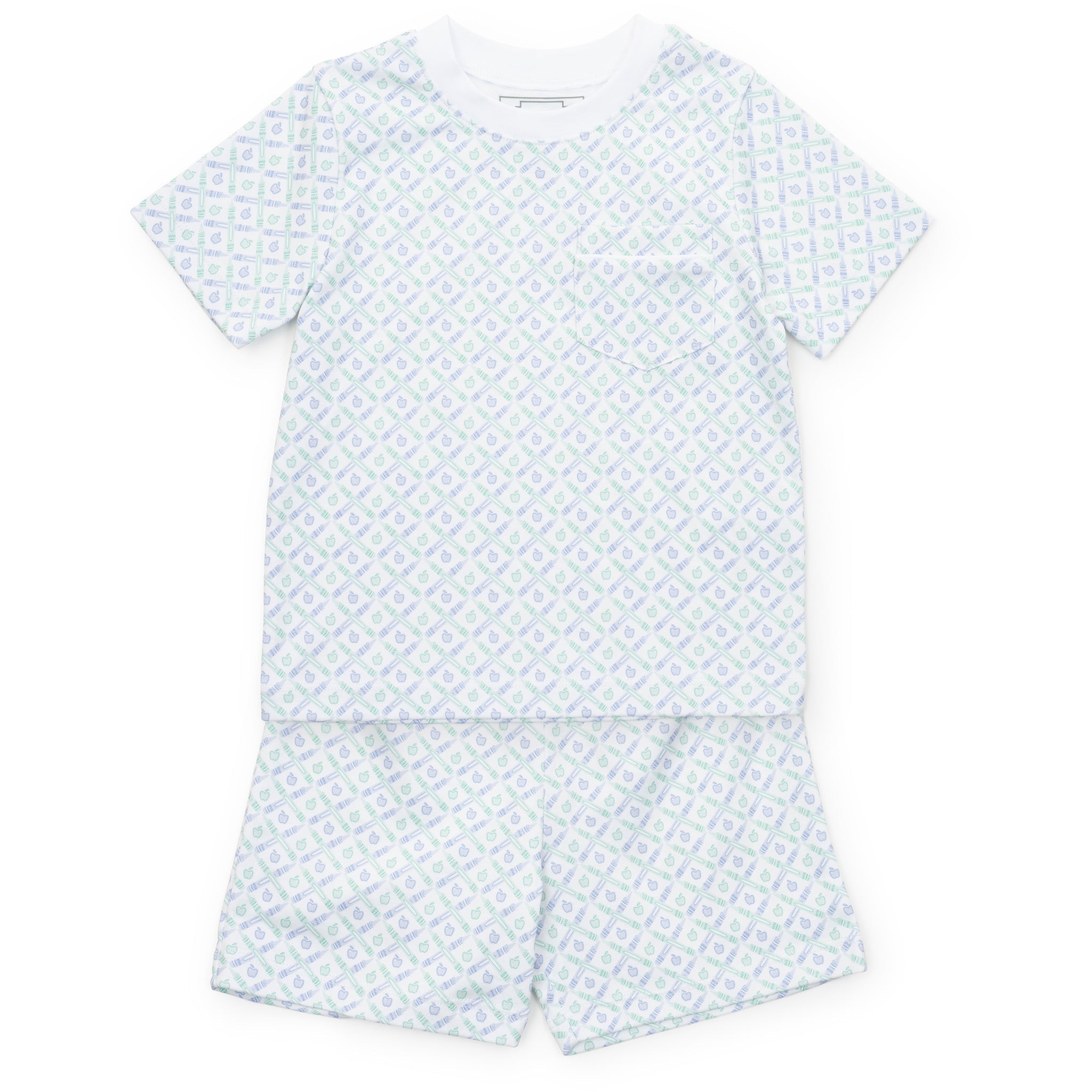 Charles Boys' Short Set - School Plaid Blue