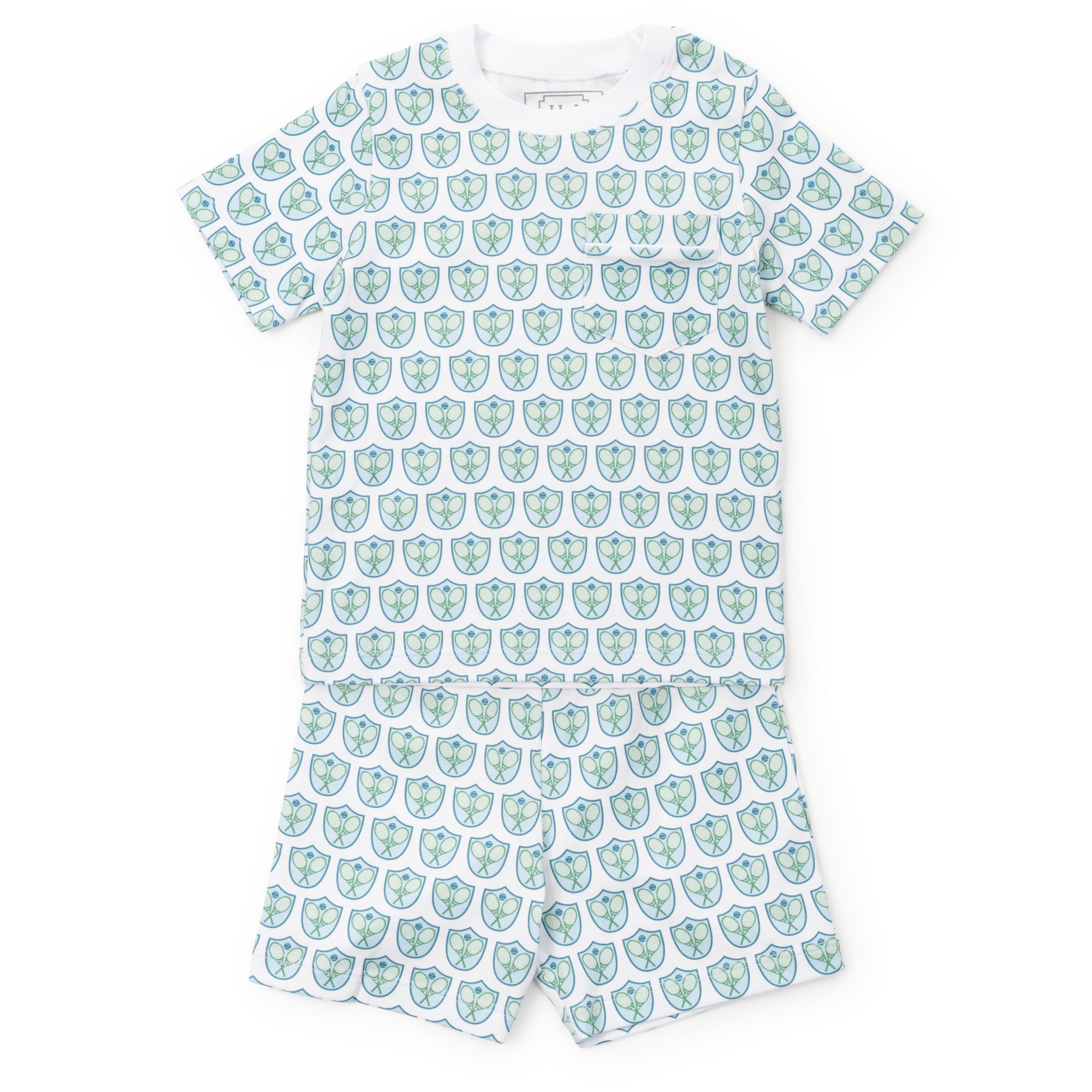 Charles Boys' Short Set - Tennis Crest Blue
