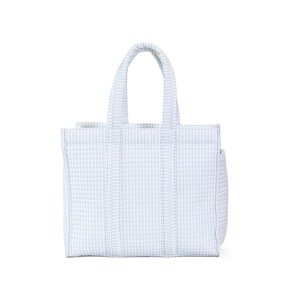 Quilted Go Go Tote Pimlico Stripe Light Blue by TRVL Design