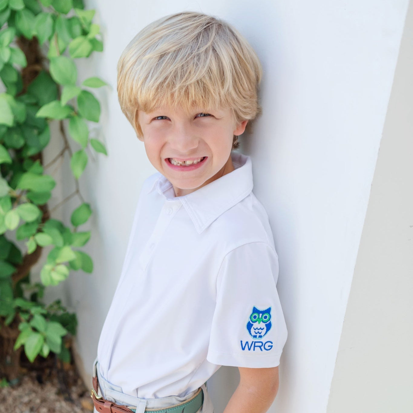 Uniform Will Boys' Performance Polo by LH Sport - White