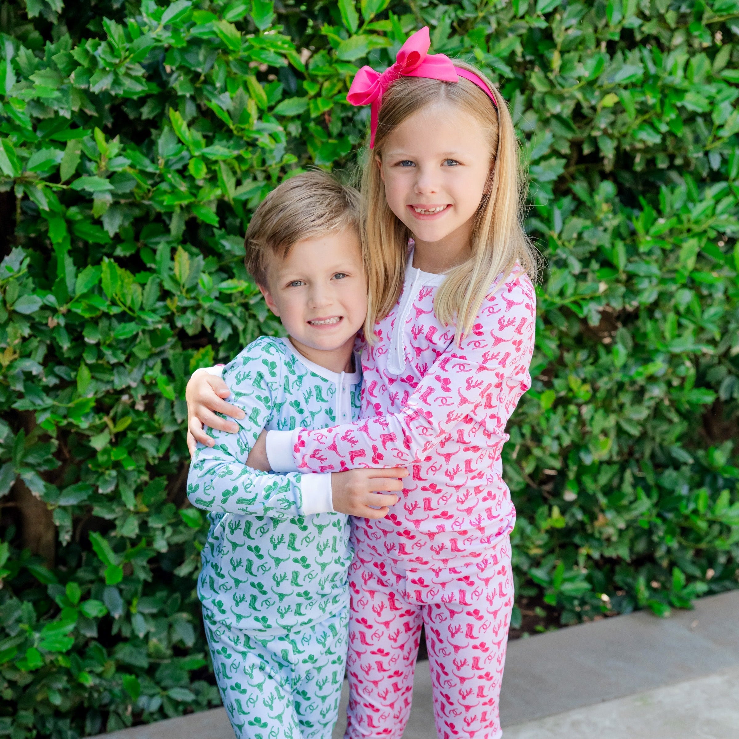 Alden Girls' Pajama Pant Set - Wild West Pink