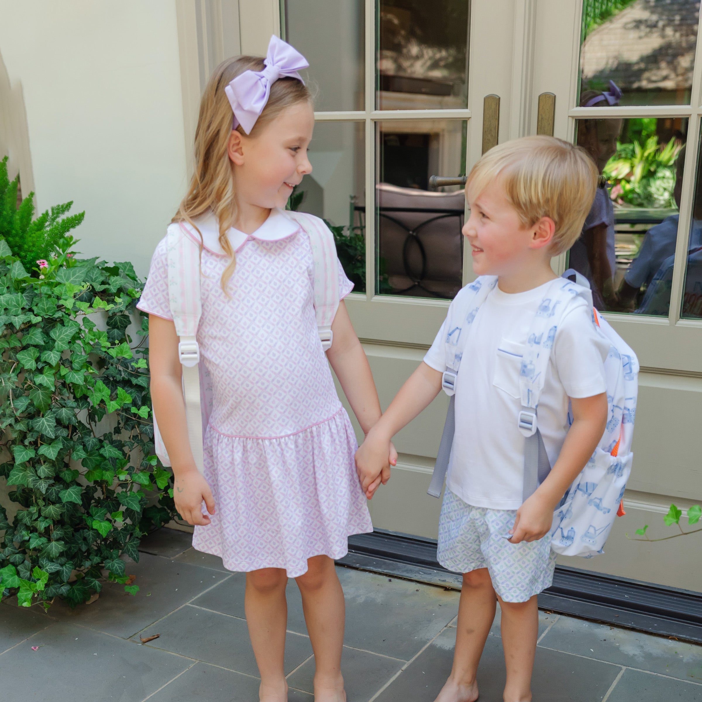 Libby Girls' Dress - School Plaid Pink