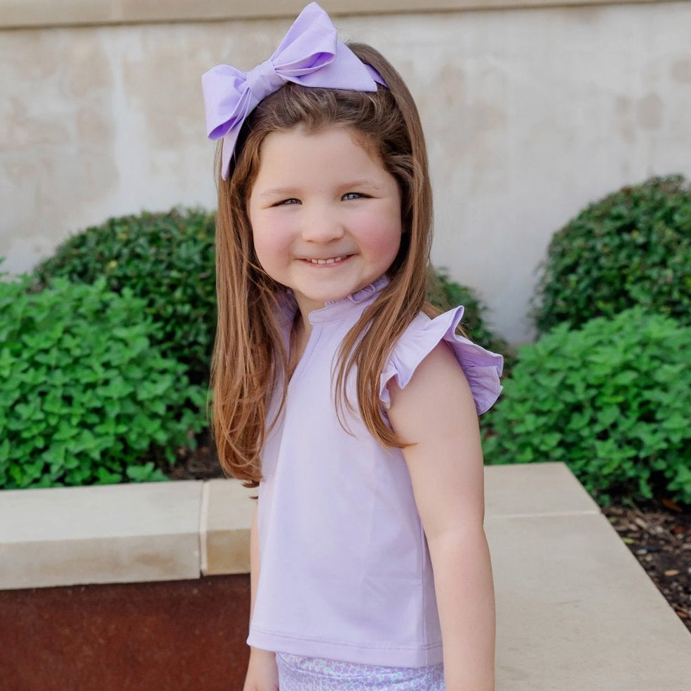 Ellie Girls' Sleeveless Performance Top by LH Sport Lavender