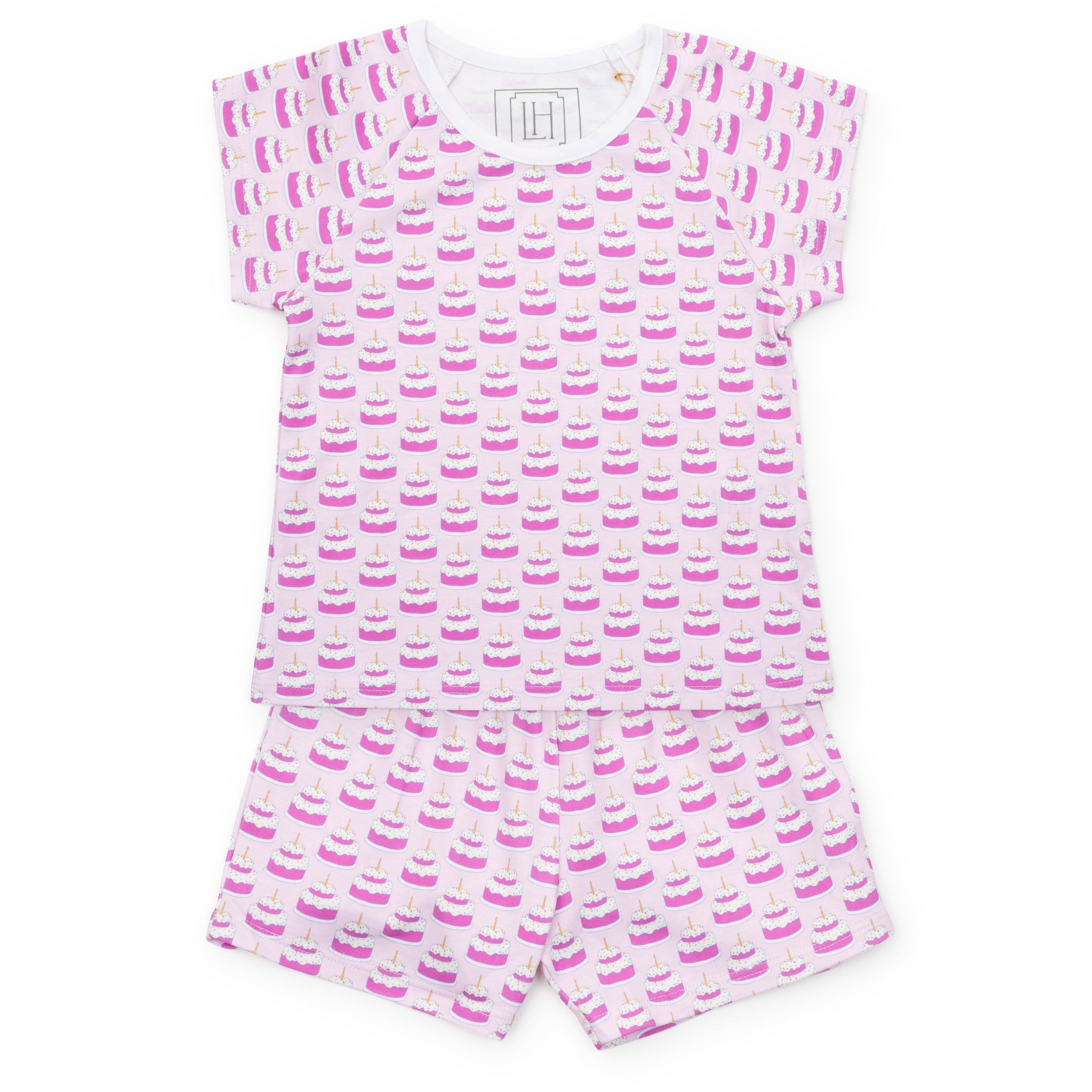 Emery Girls' Short Set - Birthday Cake Pink