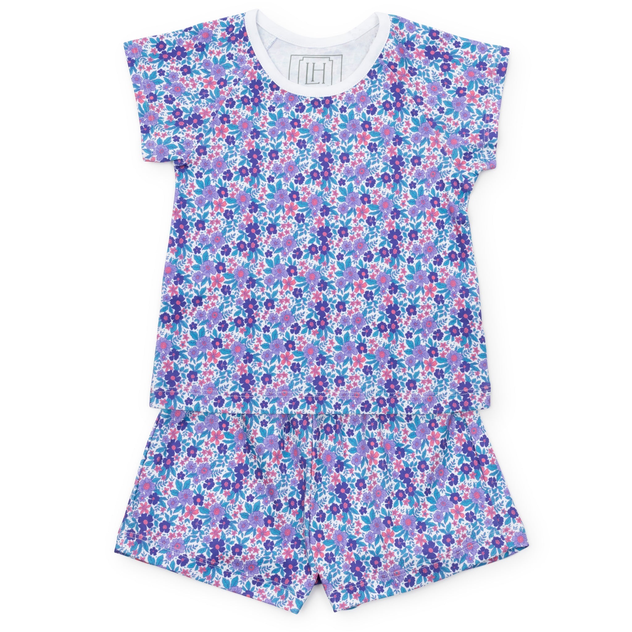 Emery Girls' Short Set - Blackberry Floral