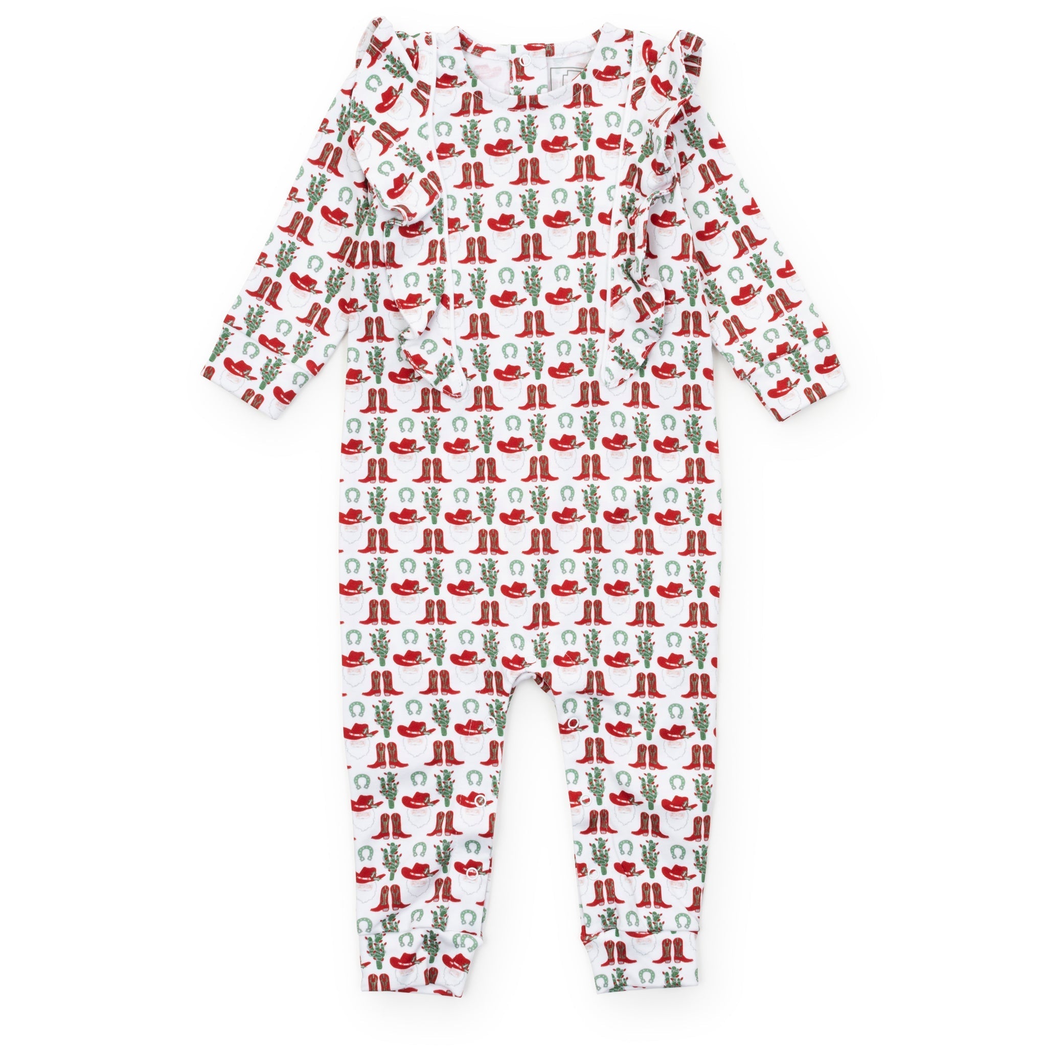 Evelyn Girls' Romper - Cowboy Christmas
