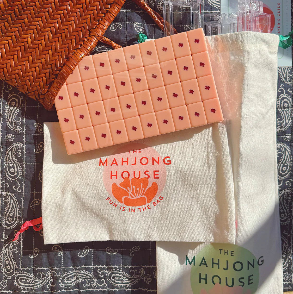 Mahjong Texas Tile Travel Set by The Mahjong House - Pink