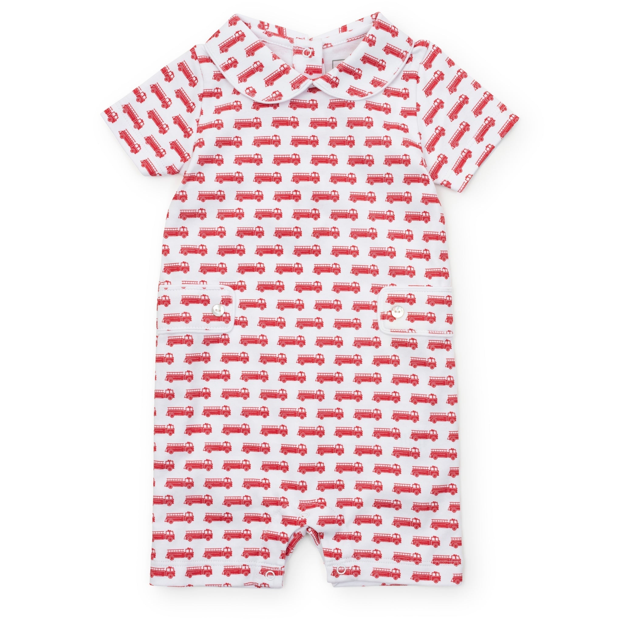 Henry Boys' Pima Cotton Shortall - Fire Truck Red