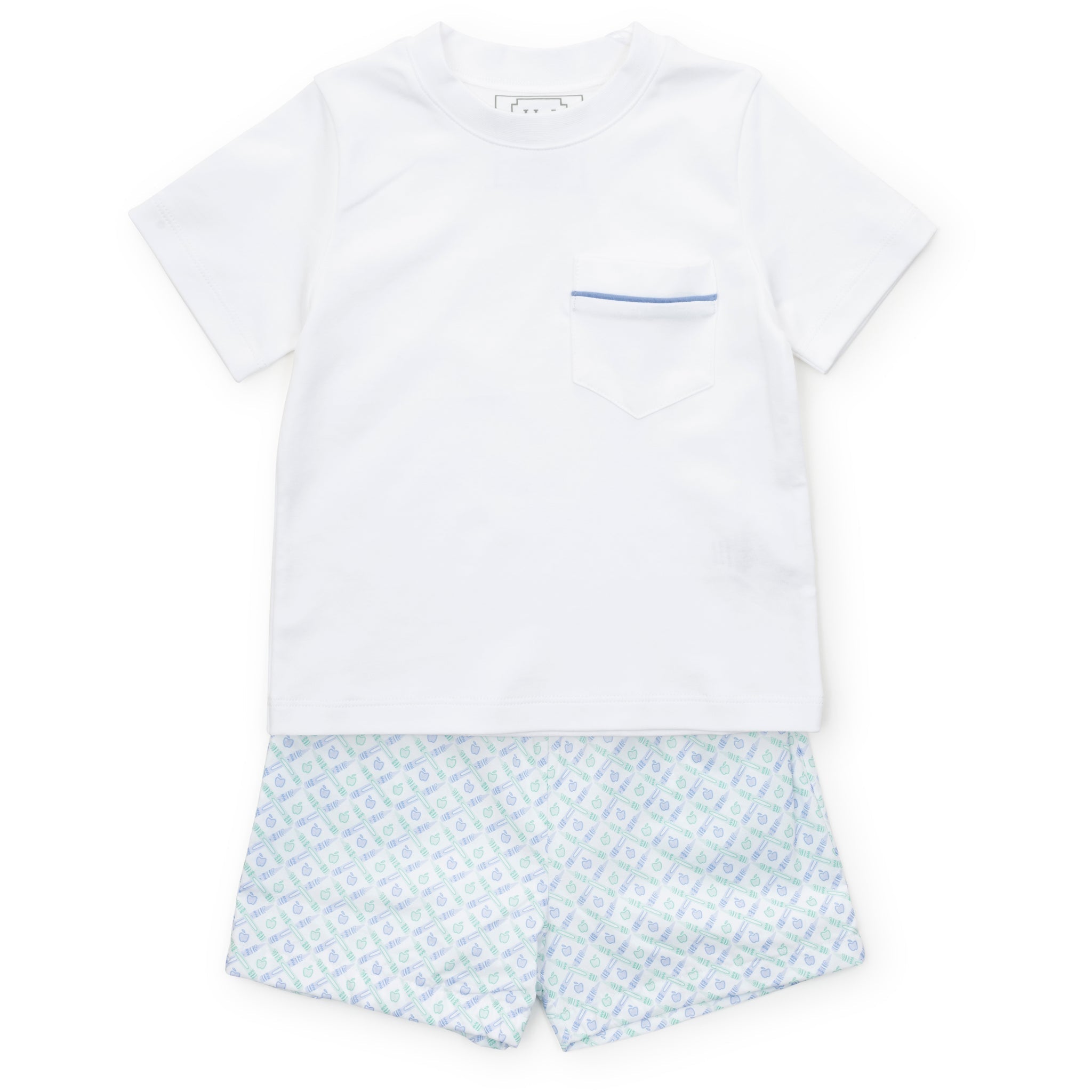 Hudson Boys' Short Set School Plaid Blue