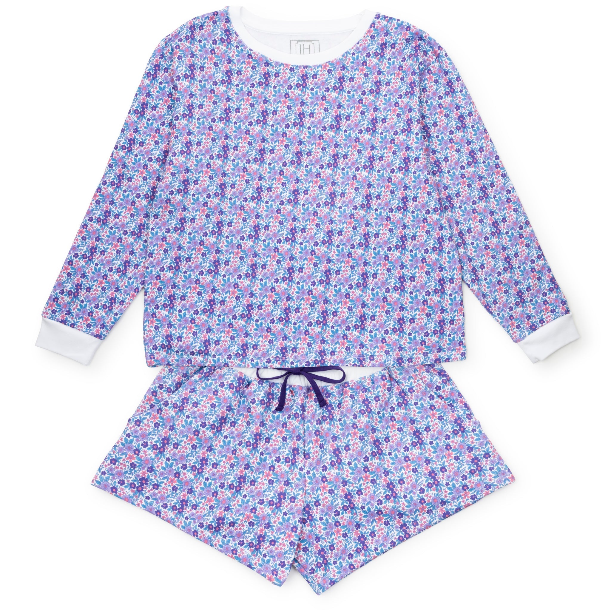 Janann Women's Sweatshirt Short Set - Blackberry Floral