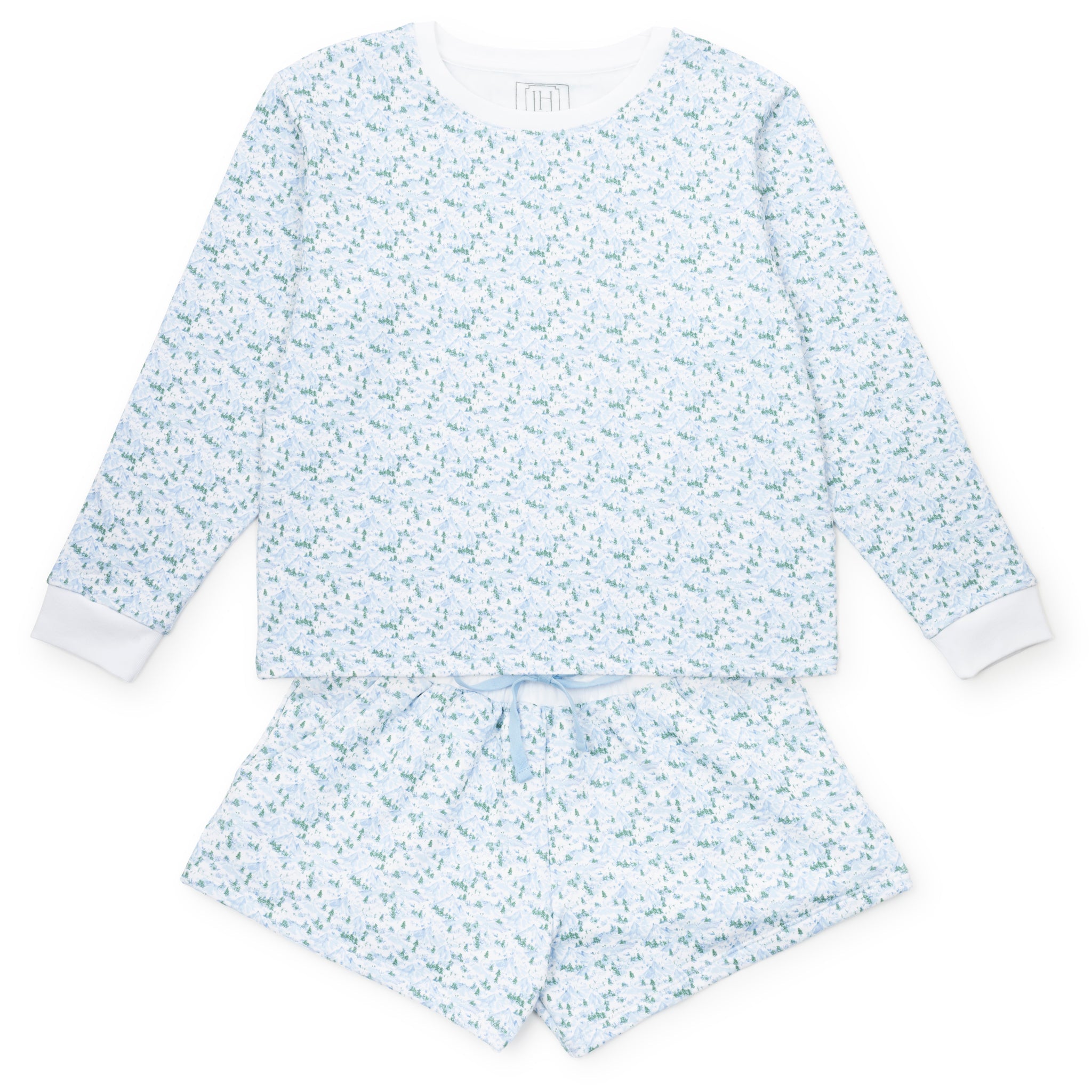 Janann Women's Sweatshirt Short Set - Snow-Capped Mountains