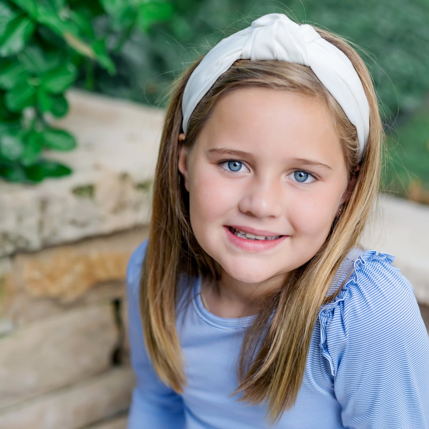 Mia Girls' Longsleeve Performance Top by LH Sport - Blue Stripes