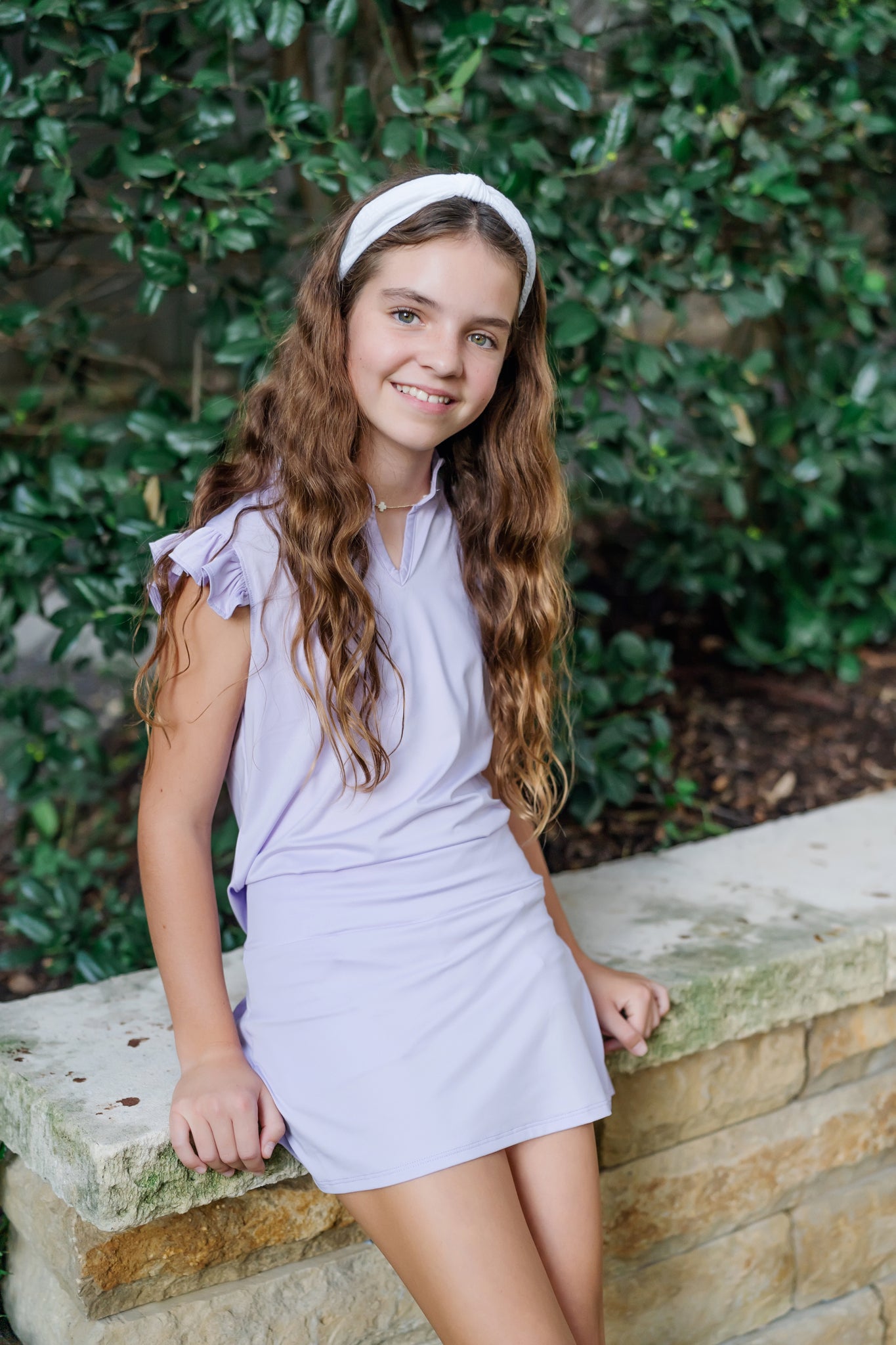 Ellie Girls' Sleeveless Performance Top by LH Sport - Lavender