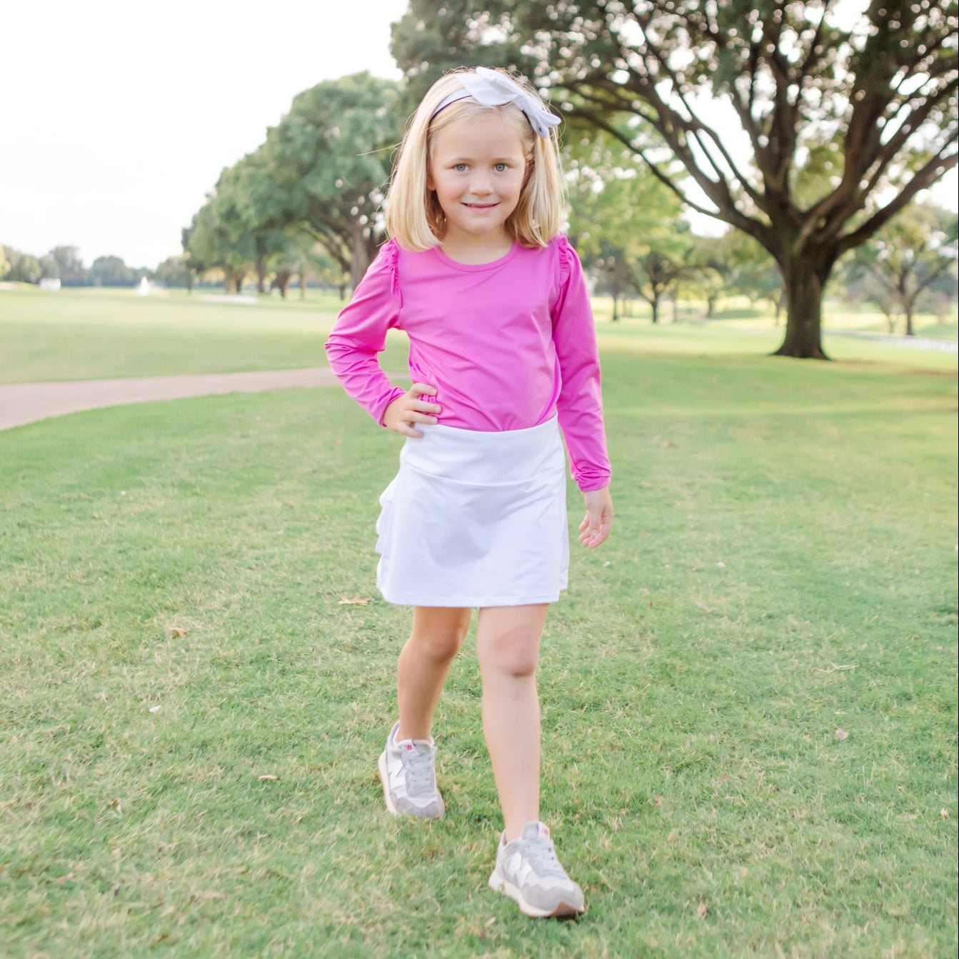 Mia Girls' Longsleeve Performance Top by LH Sport - Hot Pink