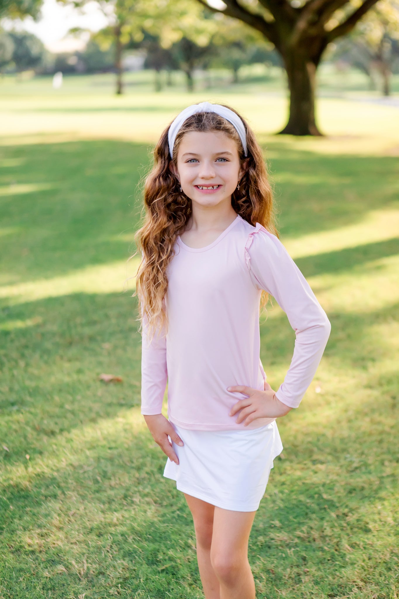 Mia Girls' Longsleeve Performance Top by LH Sport - Light Pink