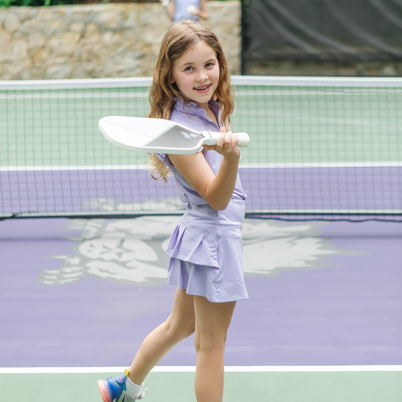 Margot Girls' Performance Skirt by LH Sport - Purple Stripes