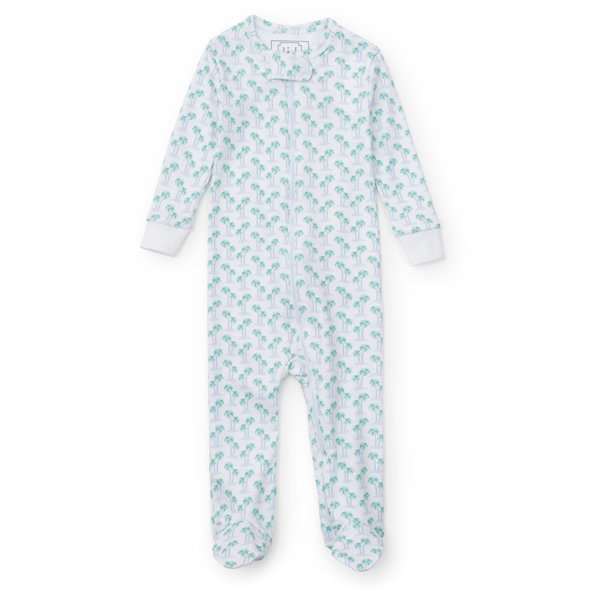 Parker Boys' Zipper Pajama Palm Tree Isle Blue