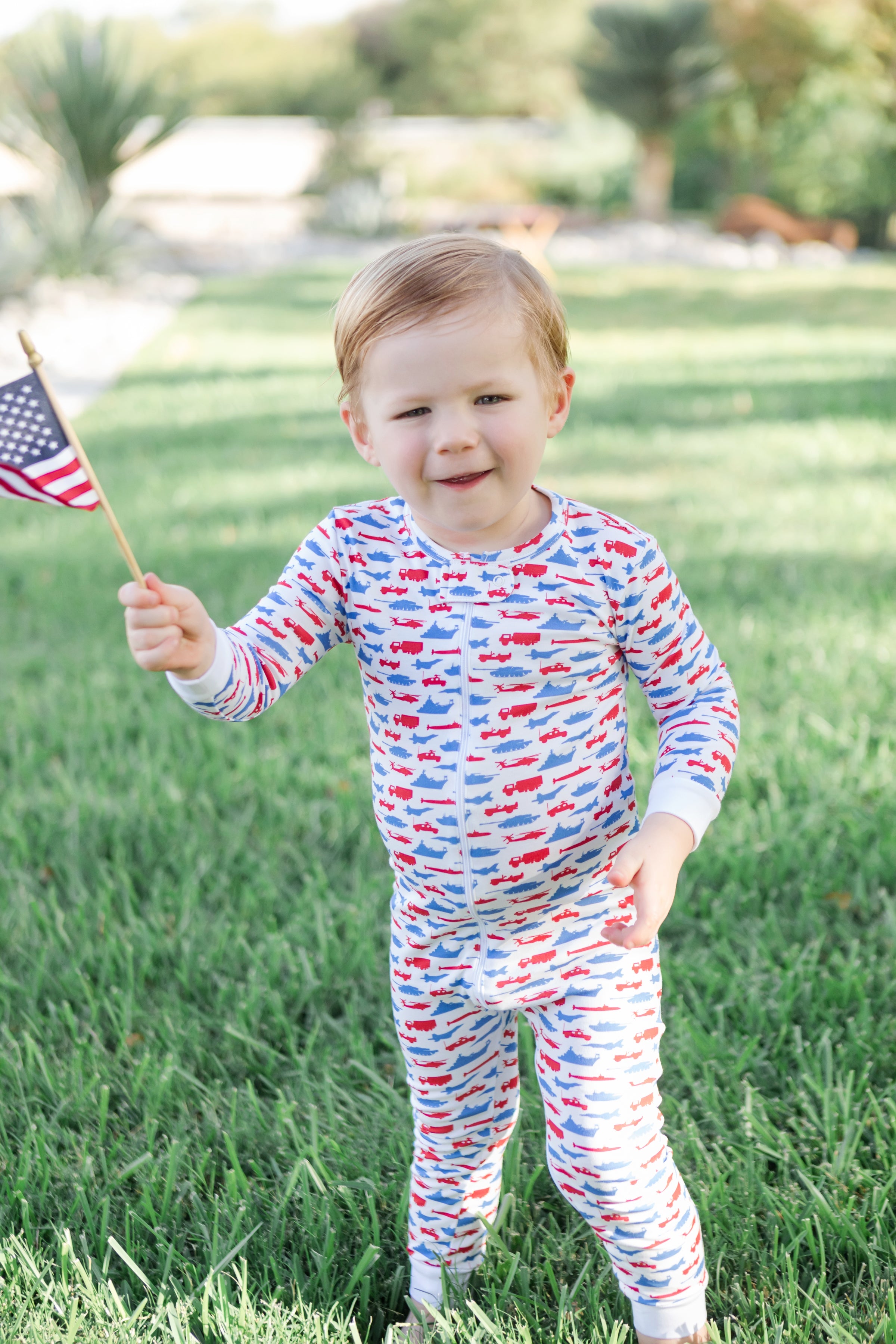 Parker Boys' Pima Cotton Zipper Pajama - Freedom Fighters