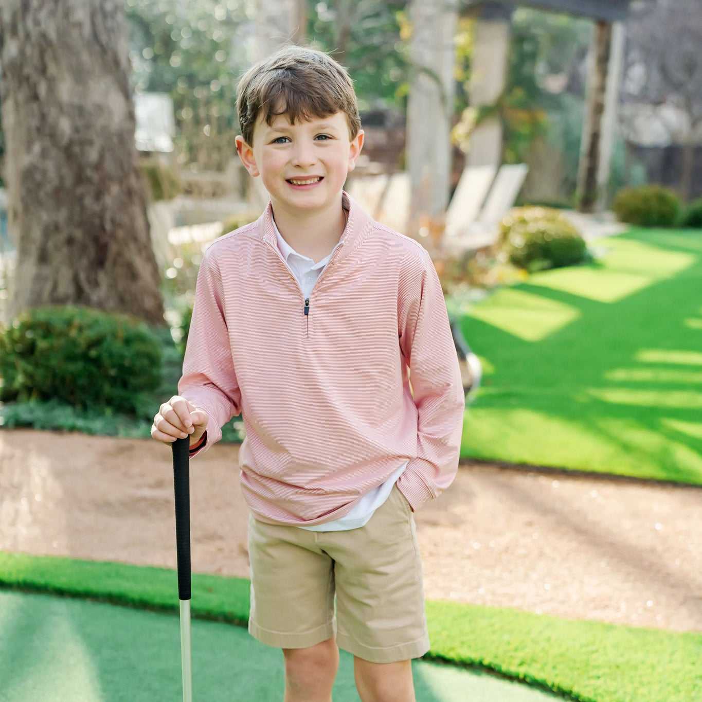 Sam Performance Pullover by LH Sport - Orange Stripes