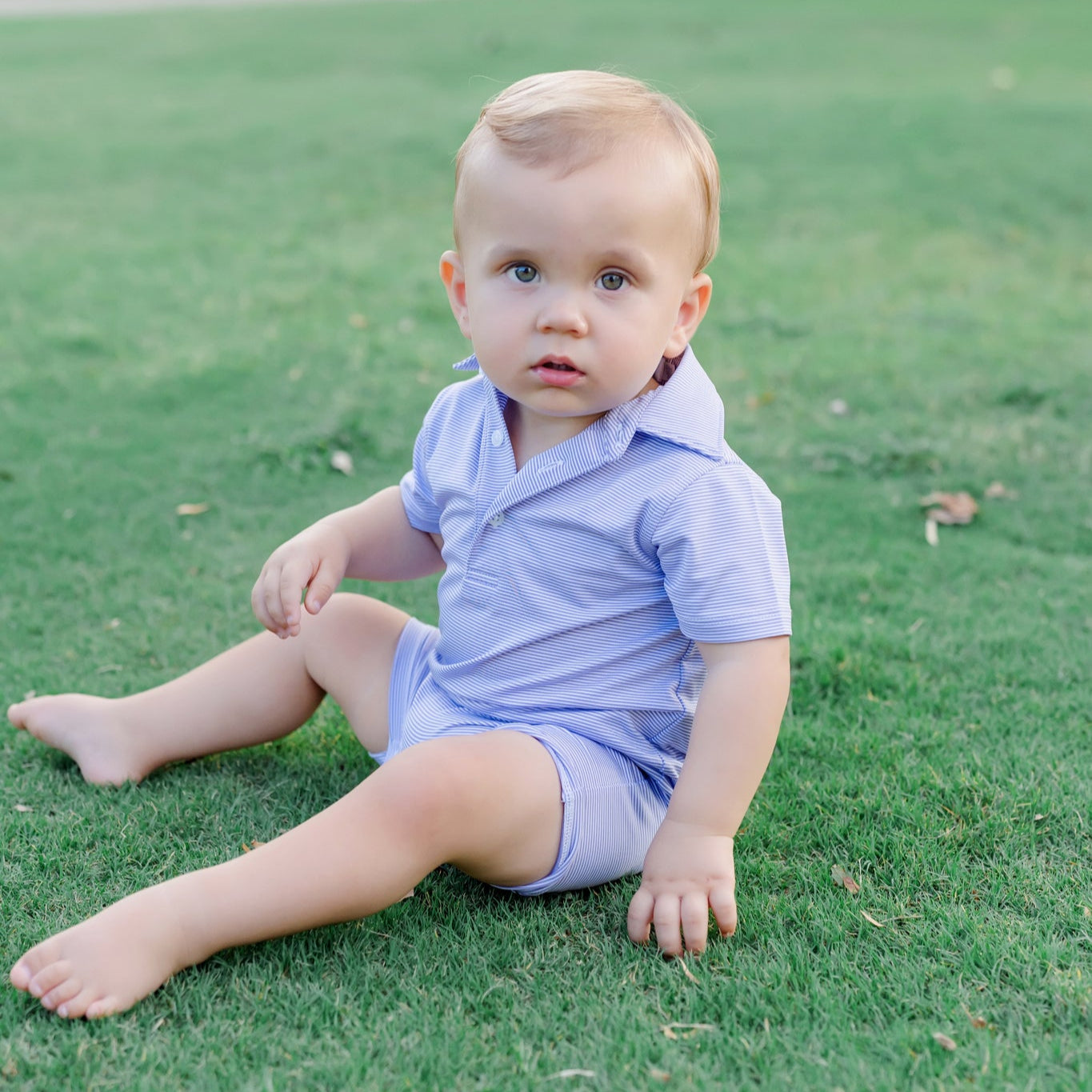 Austin Boys' Performance Shortall by LH Sport - Purple Stripes