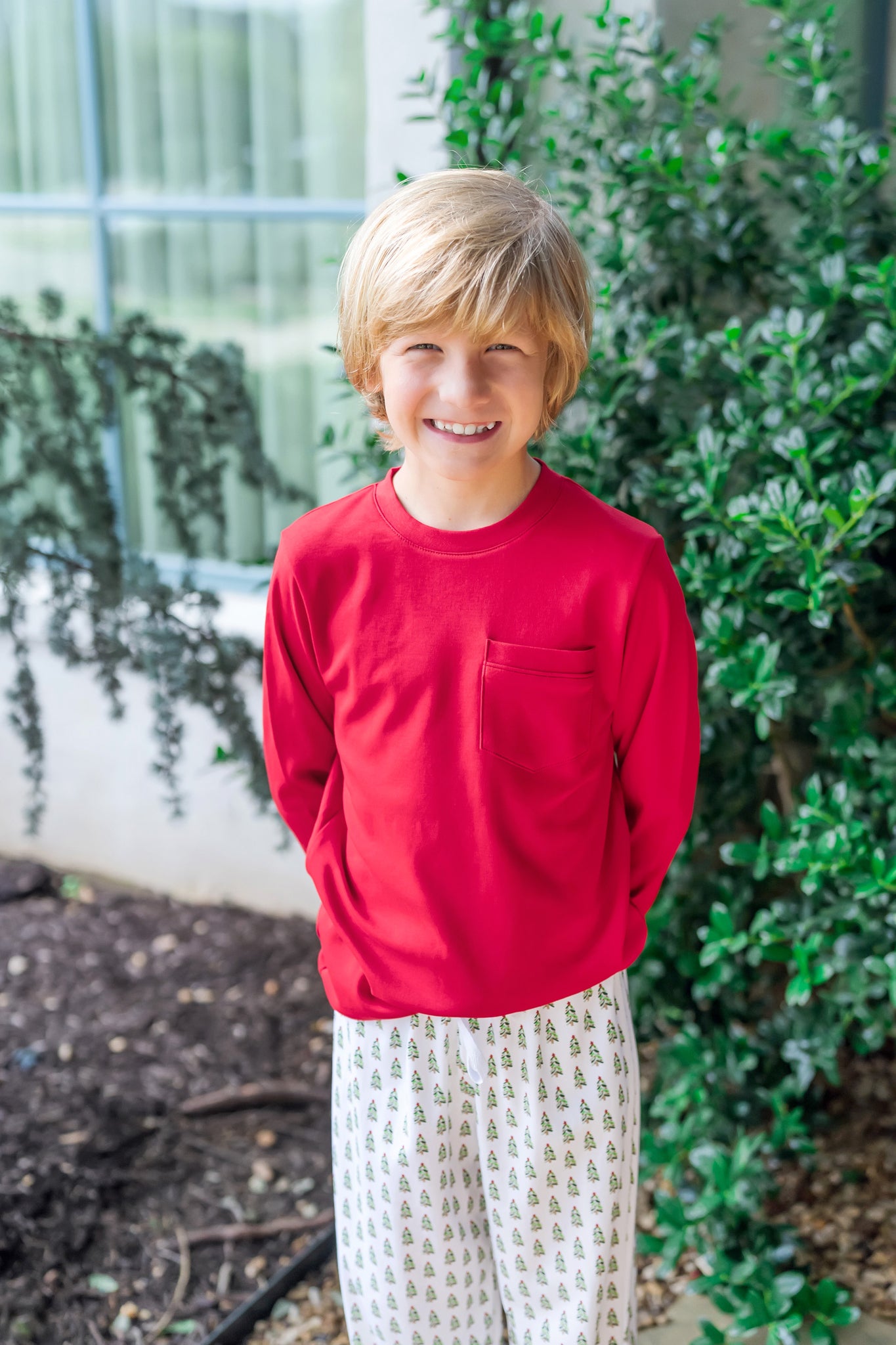 Blake Boys' Longsleeve Pocket T-shirt - Red
