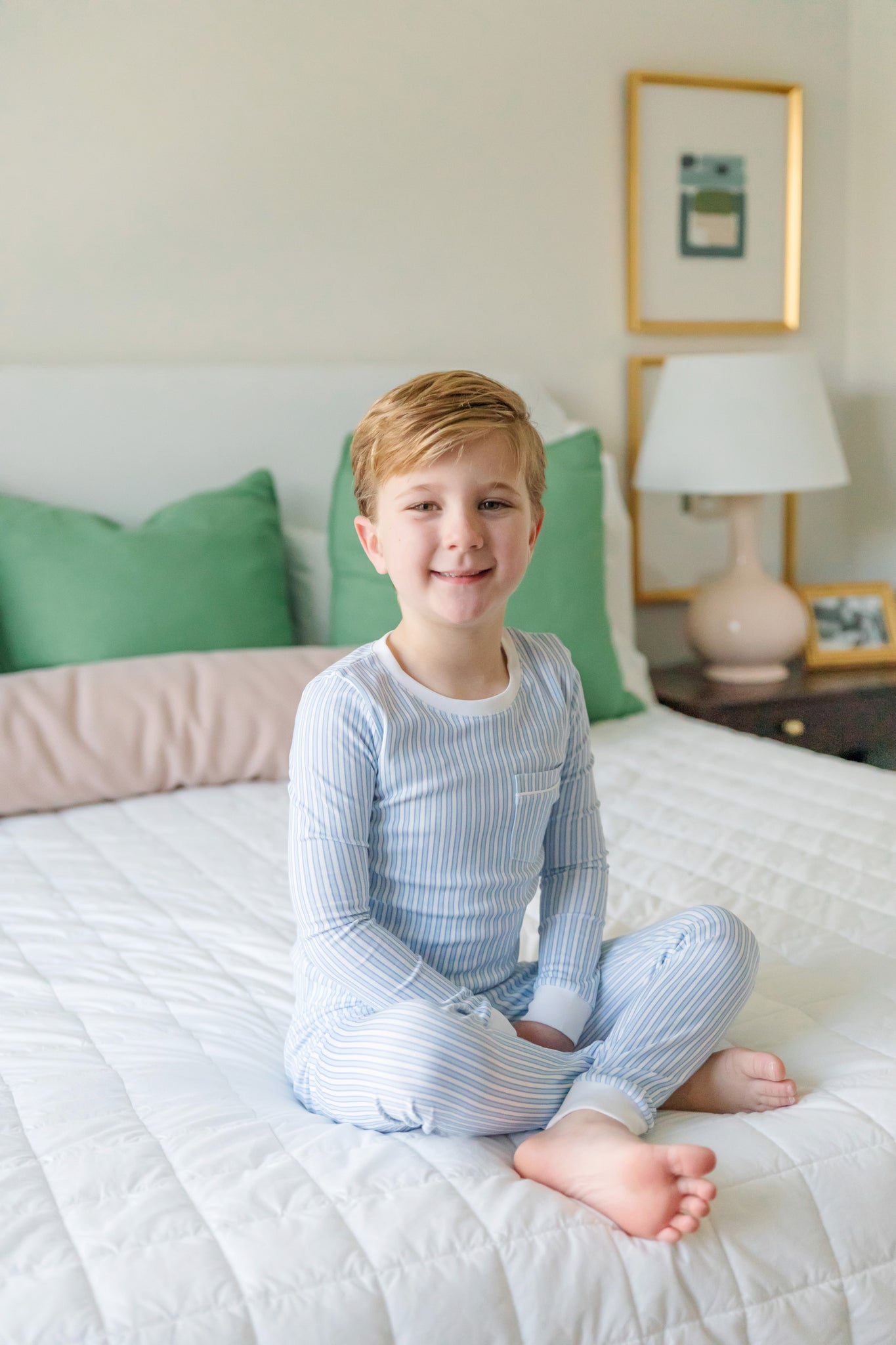 Bradford Boys’ Pima Cotton Pajama Pant Set - Classic Stripe