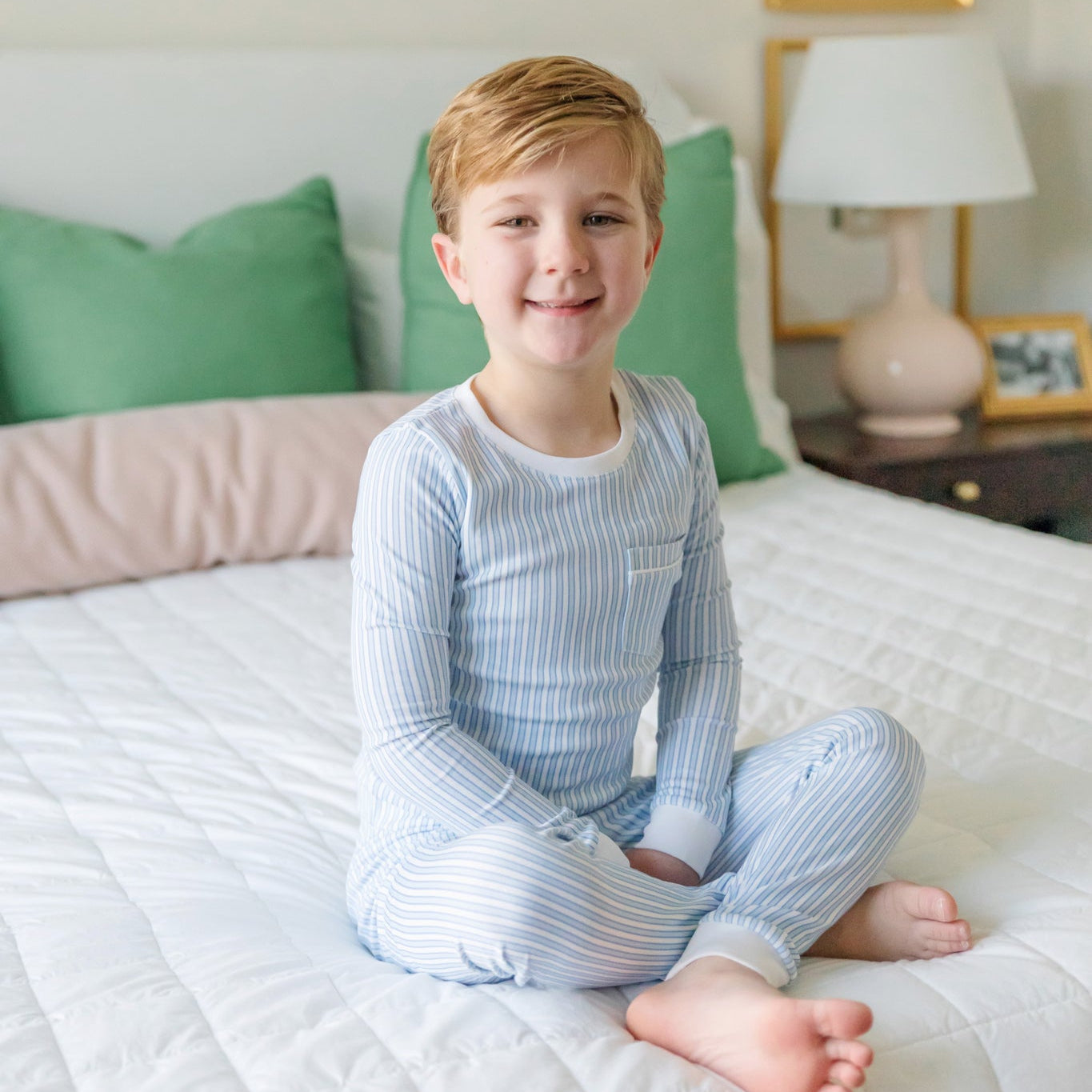 Bradford Boys’ Pima Cotton Pajama Pant Set - Classic Stripe