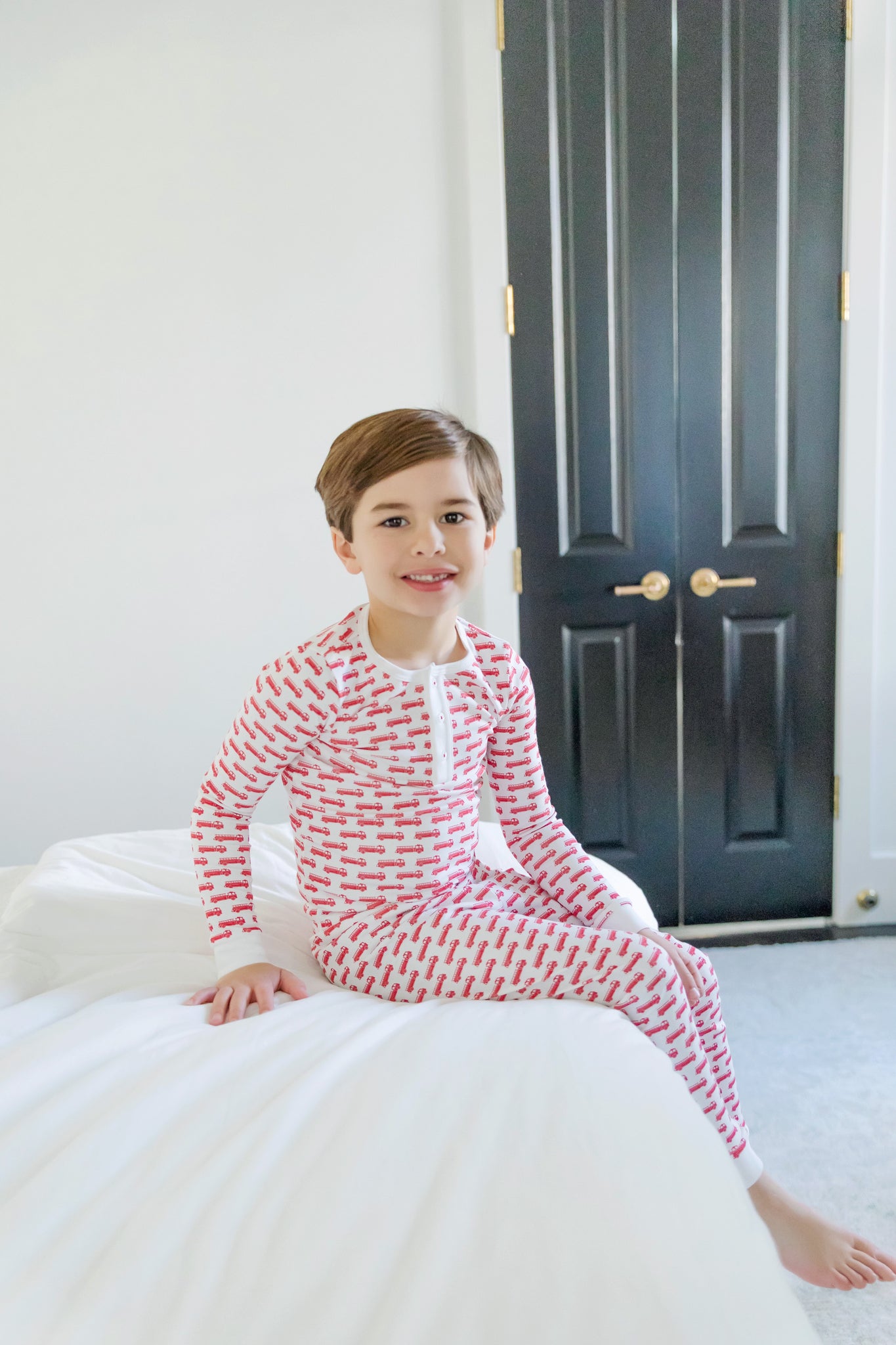 Jack Boys' Pajama Pant Set - Fire Truck Red