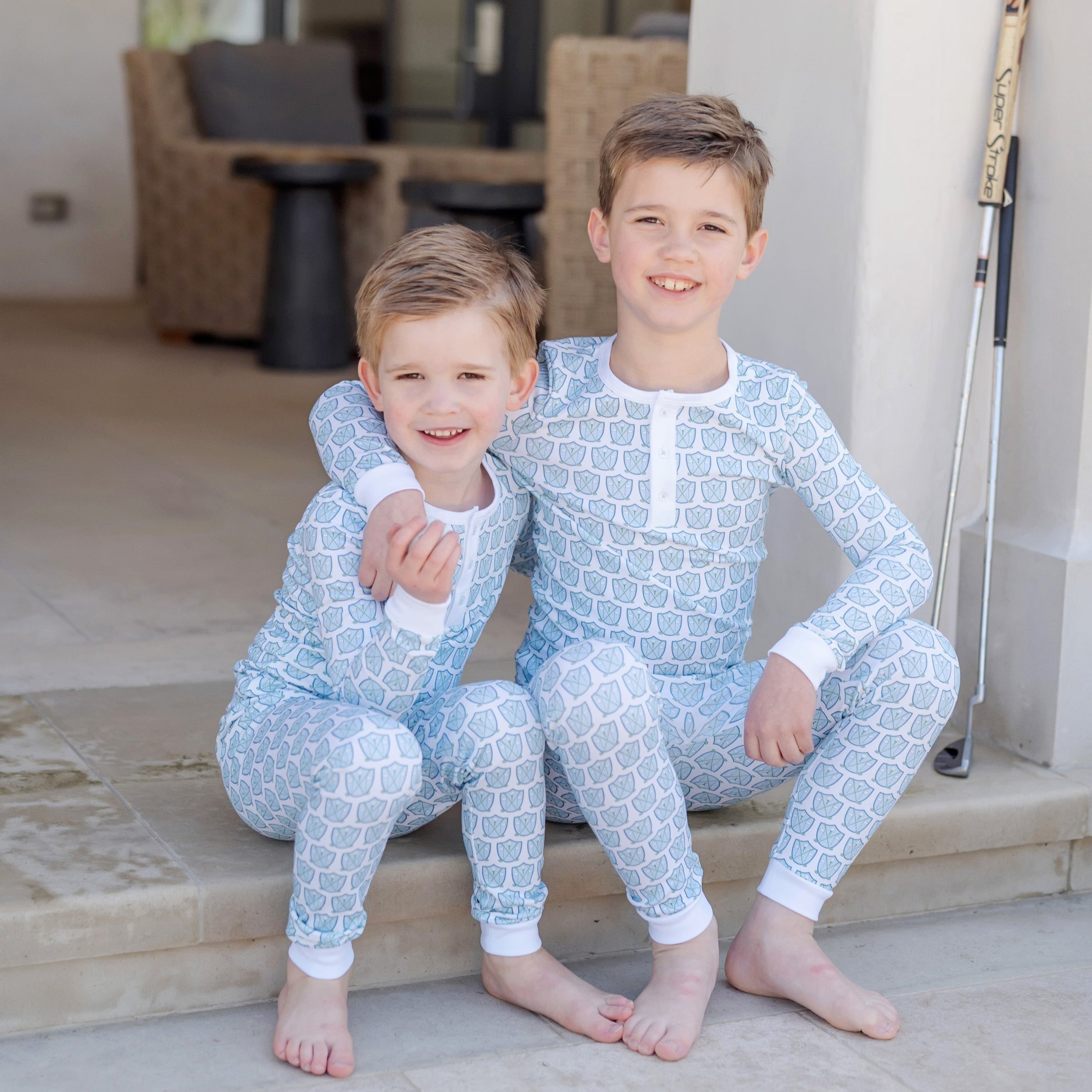 Jack Boys' Pajama Pant Set - Golf Crest Blue