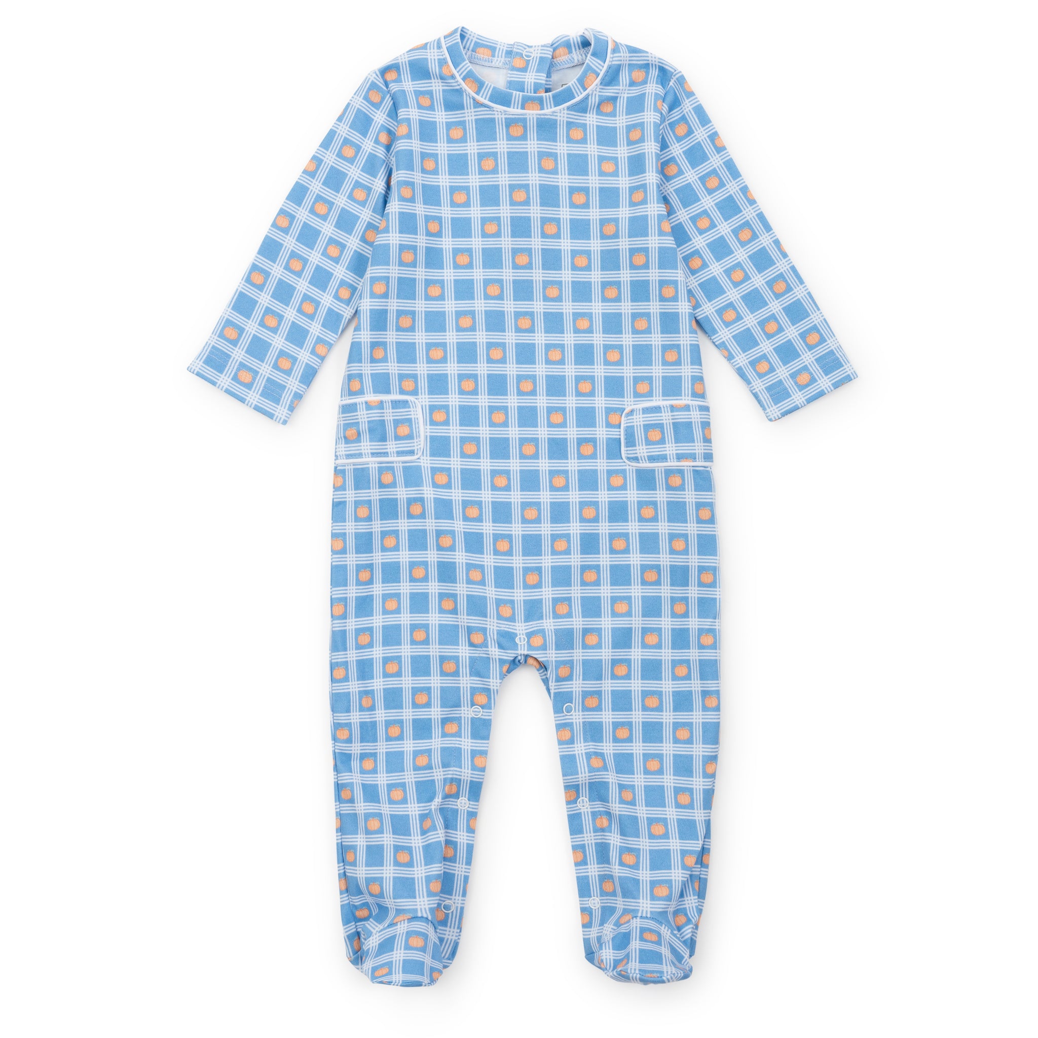 Preston Boys' Romper Pumpkin Plaid