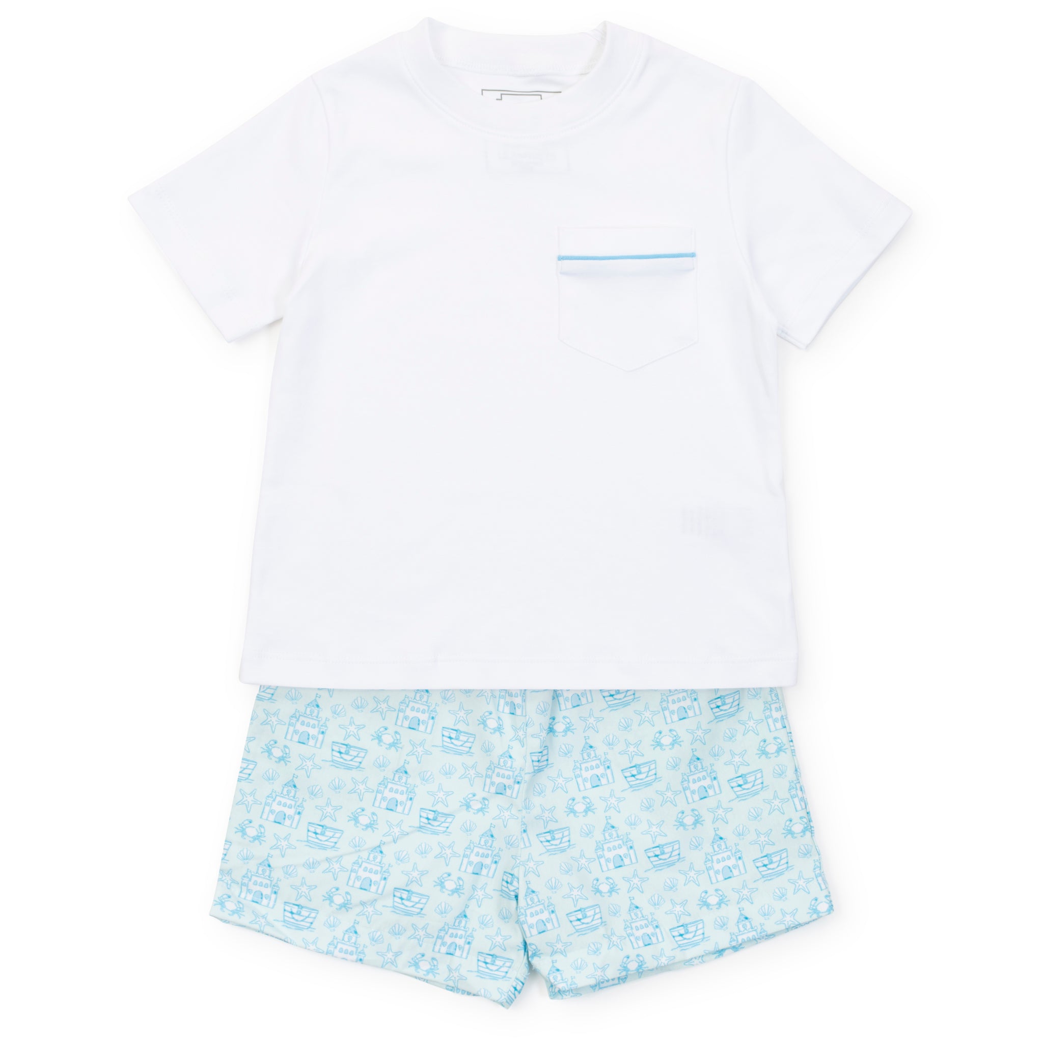 Hudson Boys' Short Set Sandcastles Blue